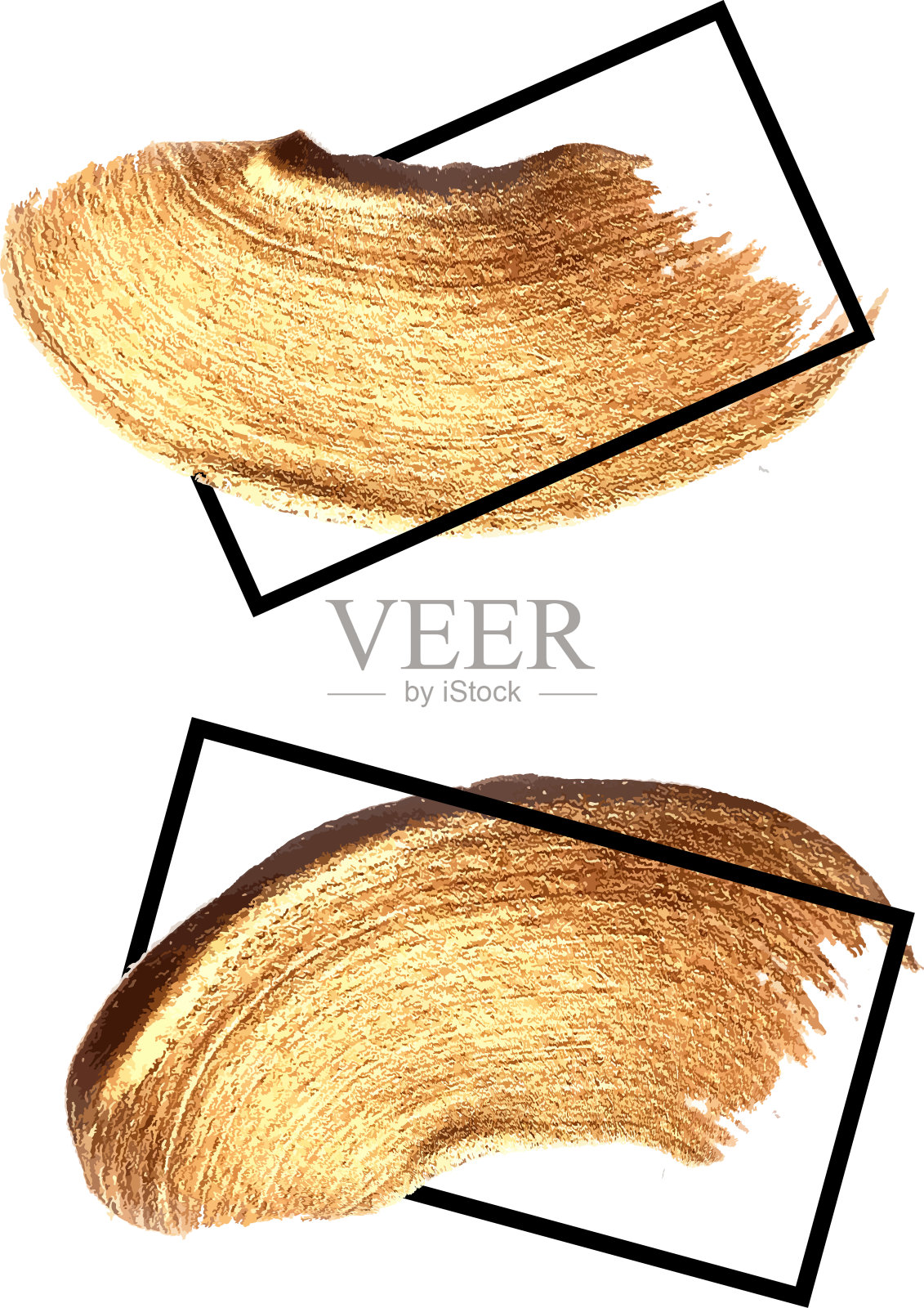 背景用金色闪亮的笔触。插画图片素材