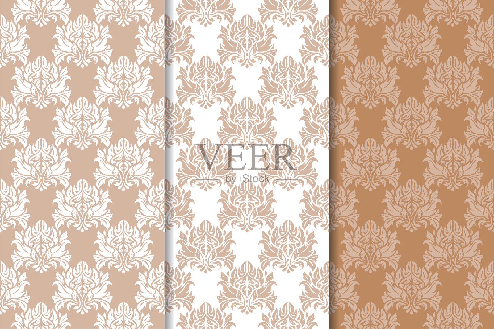 棕色和米色的花背景插画图片素材