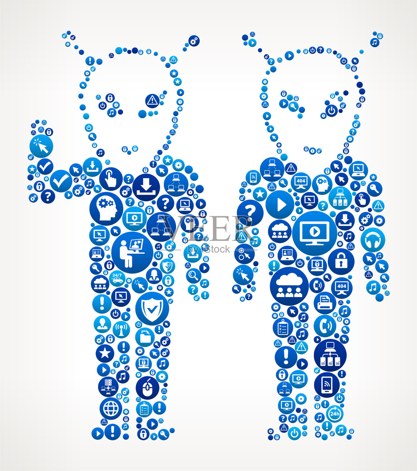 外星计算机技术支持插画图片素材