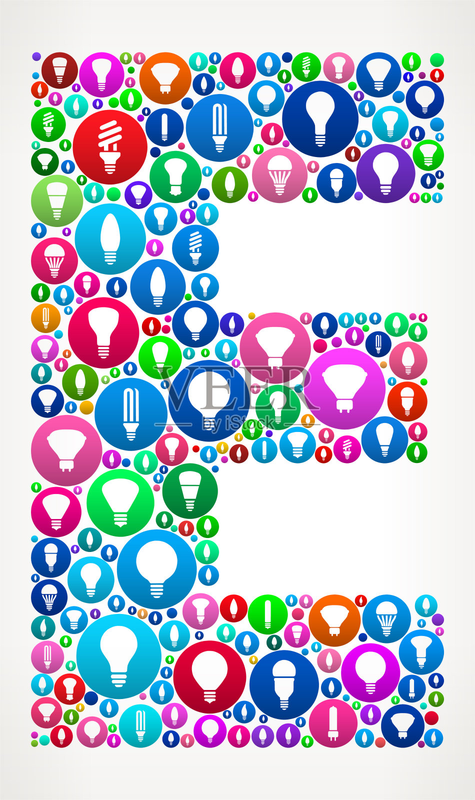 字母E灯泡创意矢量图标图案插画图片素材