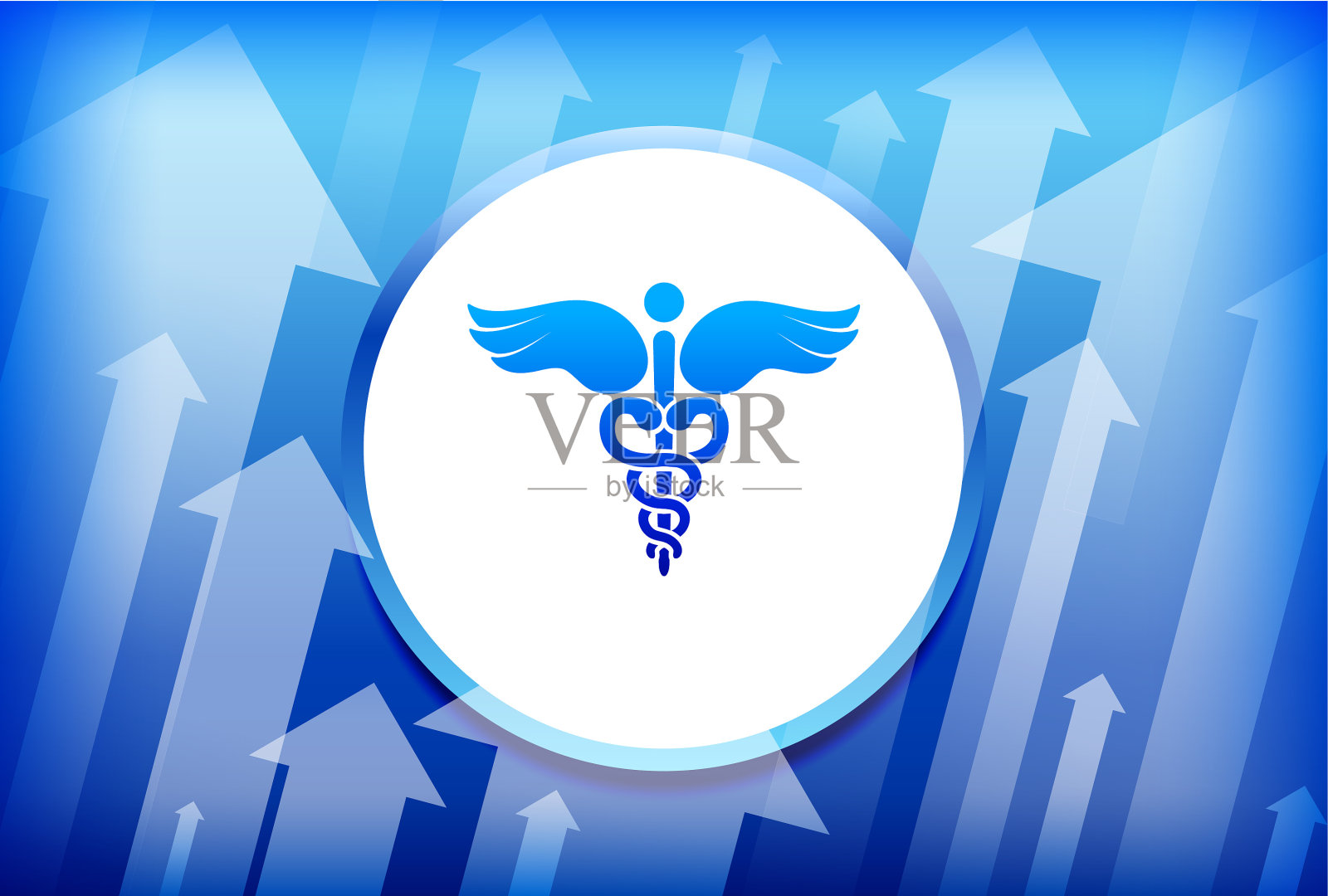 默丘利斯蓝色箭头背景插画图片素材