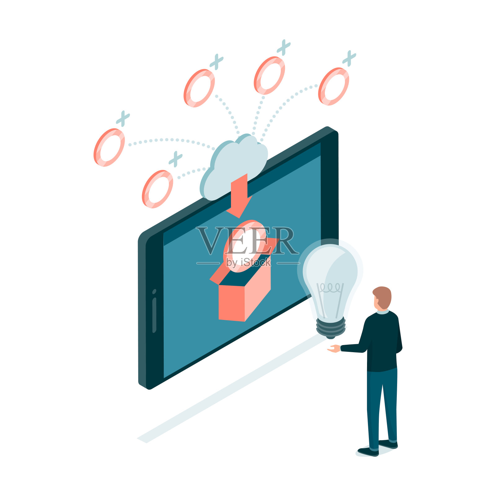 众筹和在线支付插画图片素材