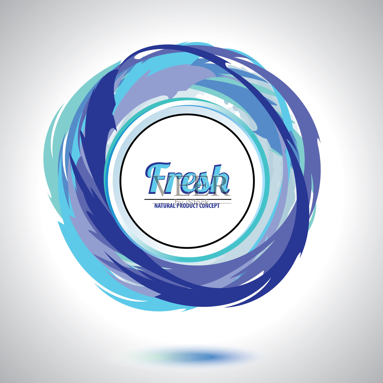 美丽的蓝色波浪背景插画图片素材