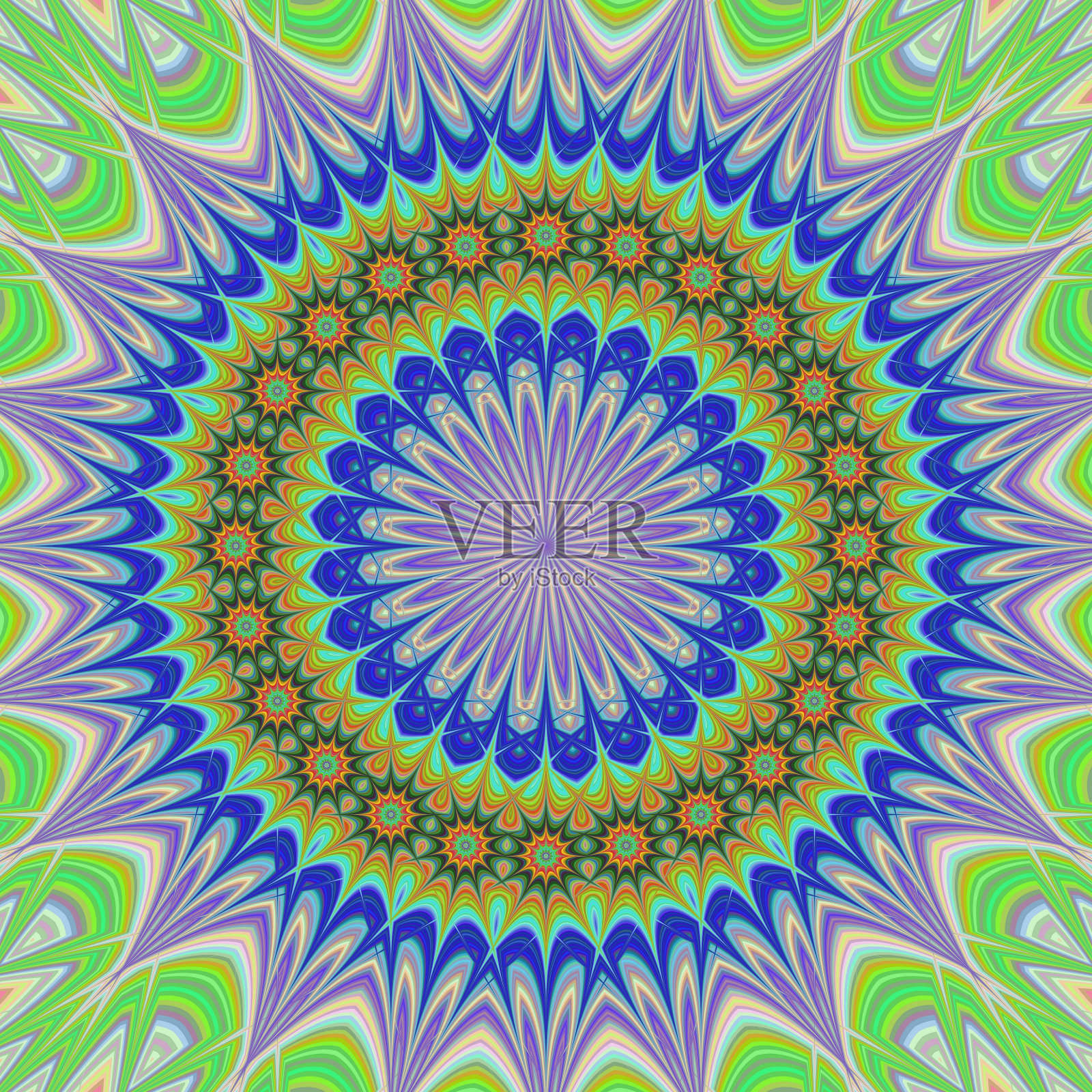 几何花曼荼罗背景插画图片素材