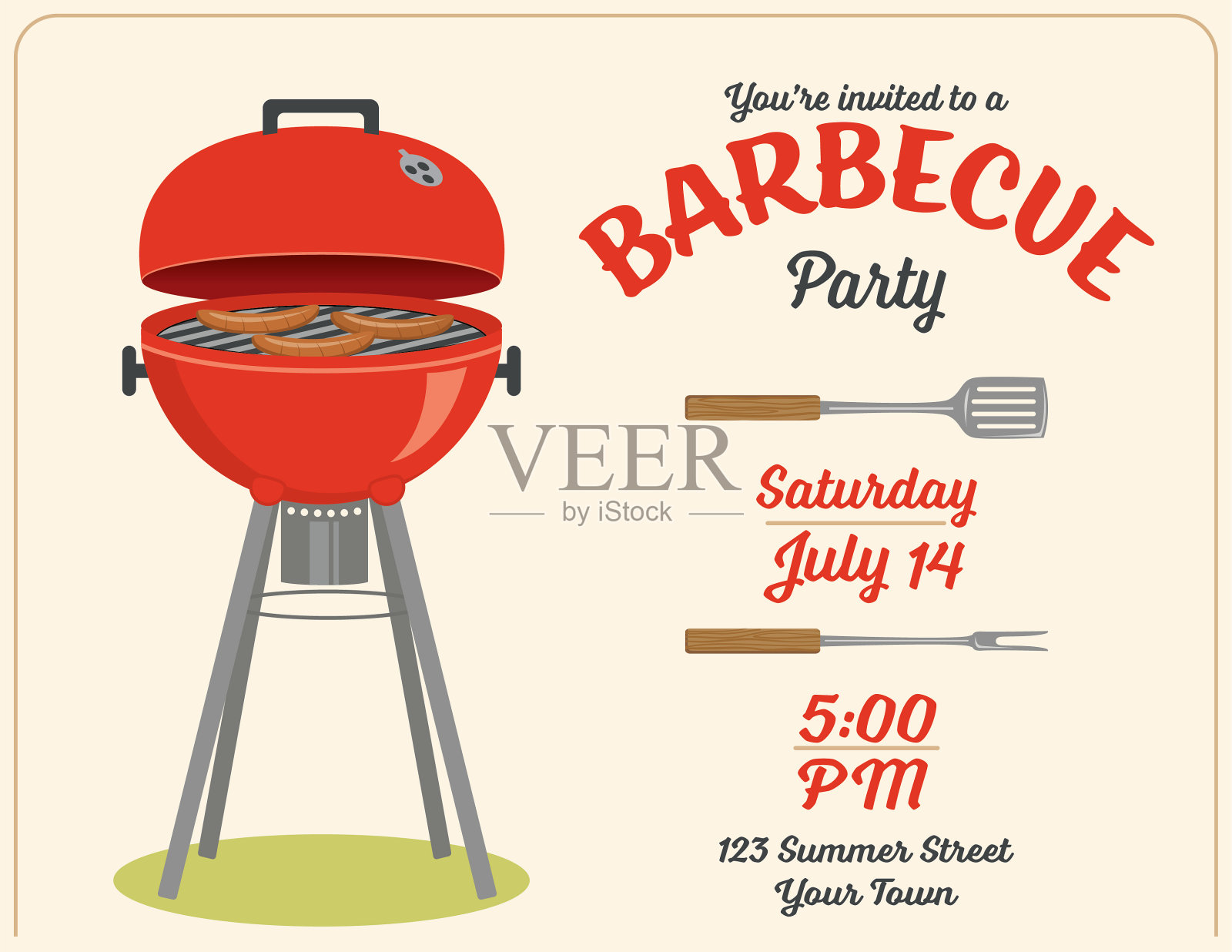 烧烤派对邀请模板设计模板素材