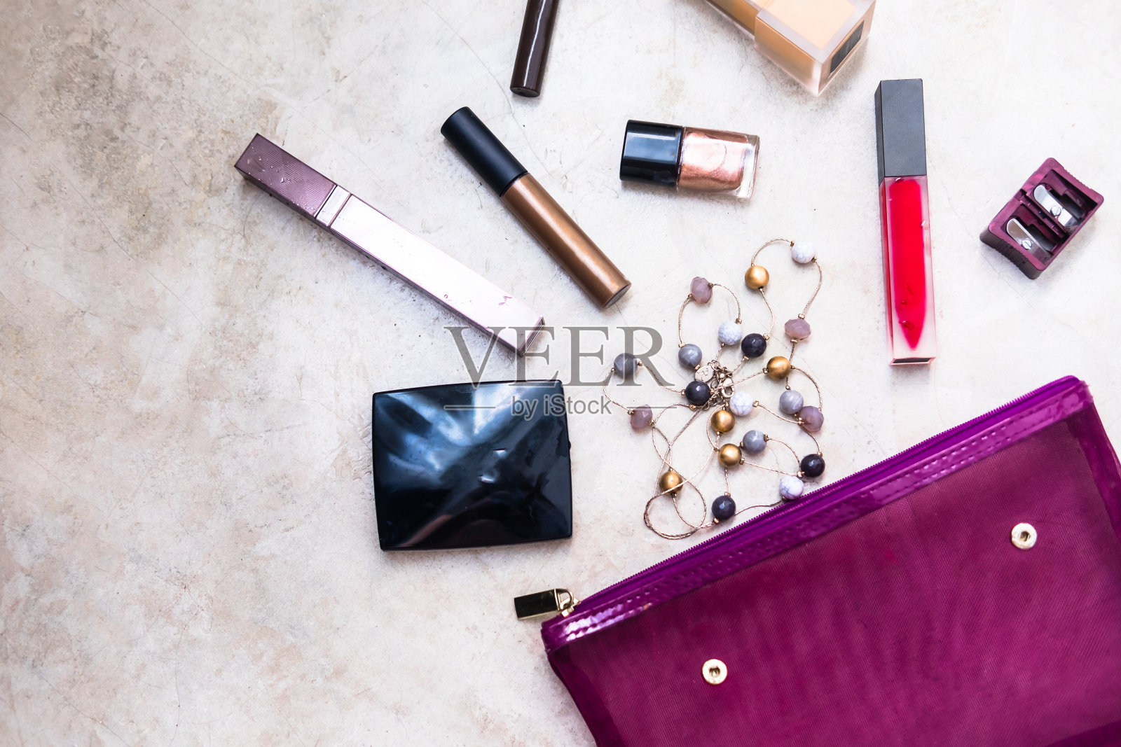 女性魅力美容产品平展照片摄影图片