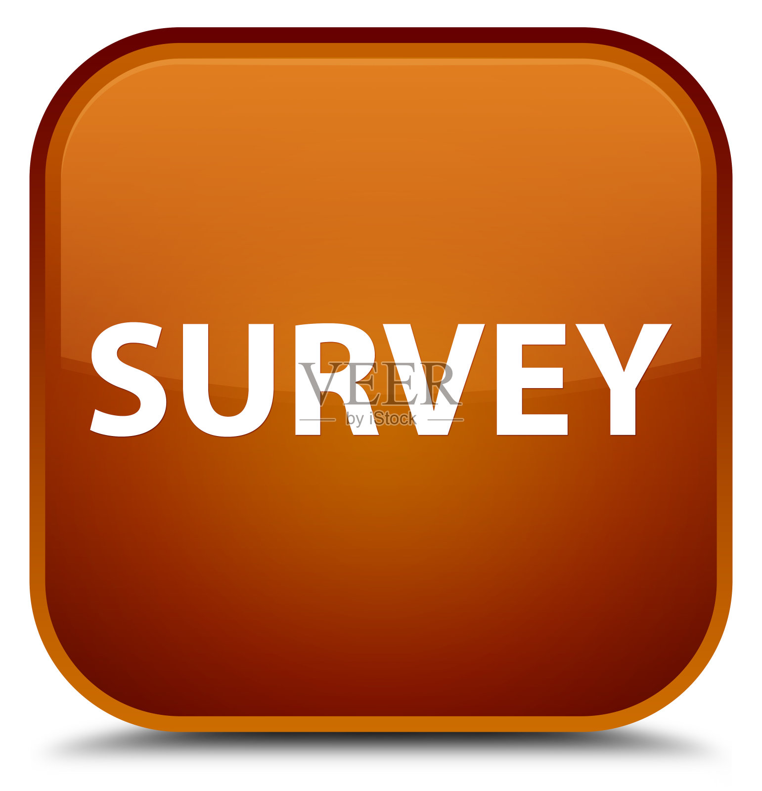 调查特殊棕色方形按钮插画图片素材