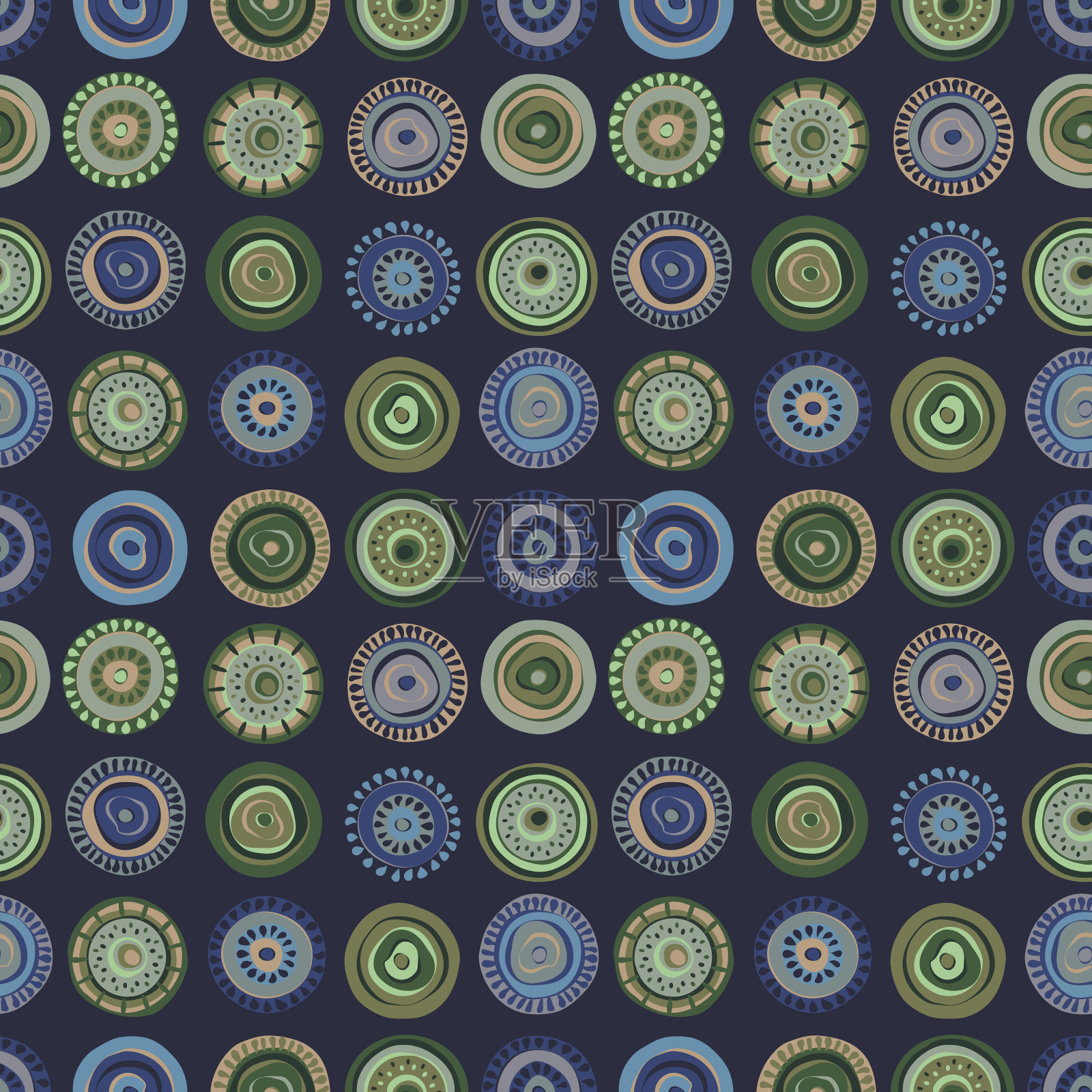 手绘无缝图案。矢量图插画图片素材