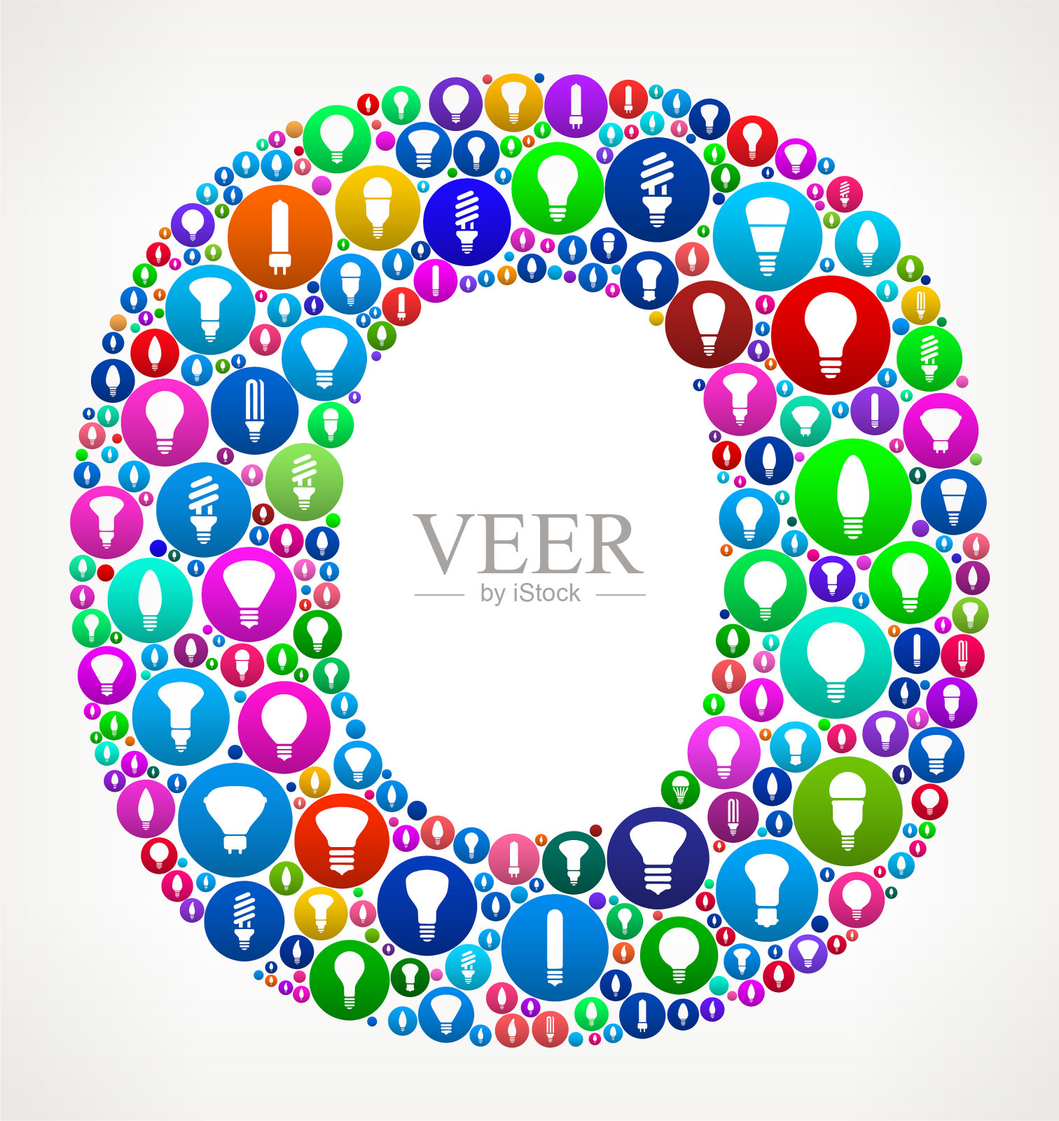 字母O灯泡想法矢量图标模式插画图片素材