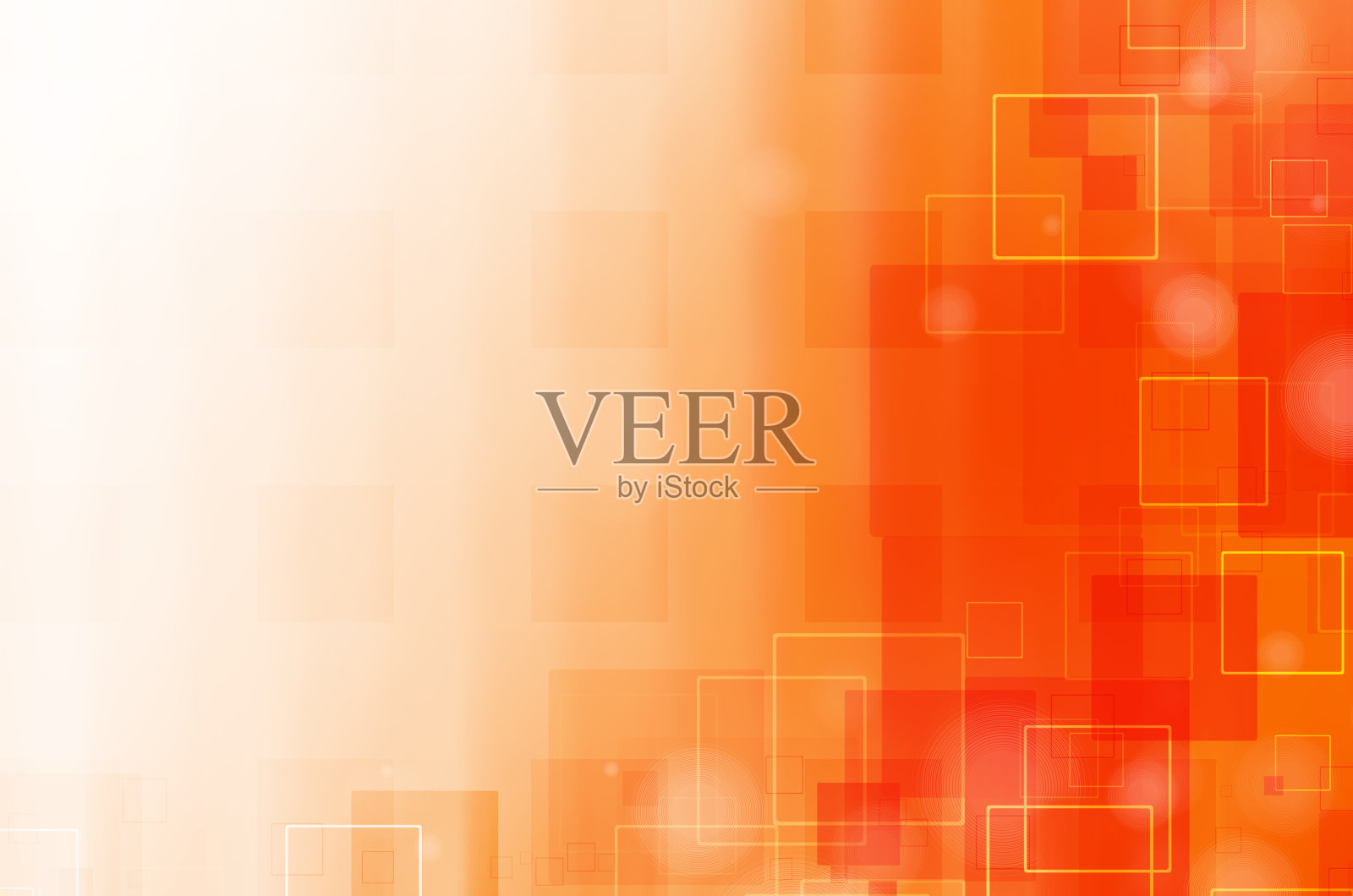 橙色背景上的抽象正方形。照片摄影图片