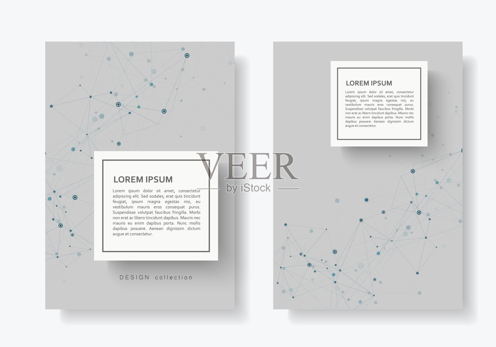 摘要用连接线和点连接背景。现代矢量模板手册设计模板素材