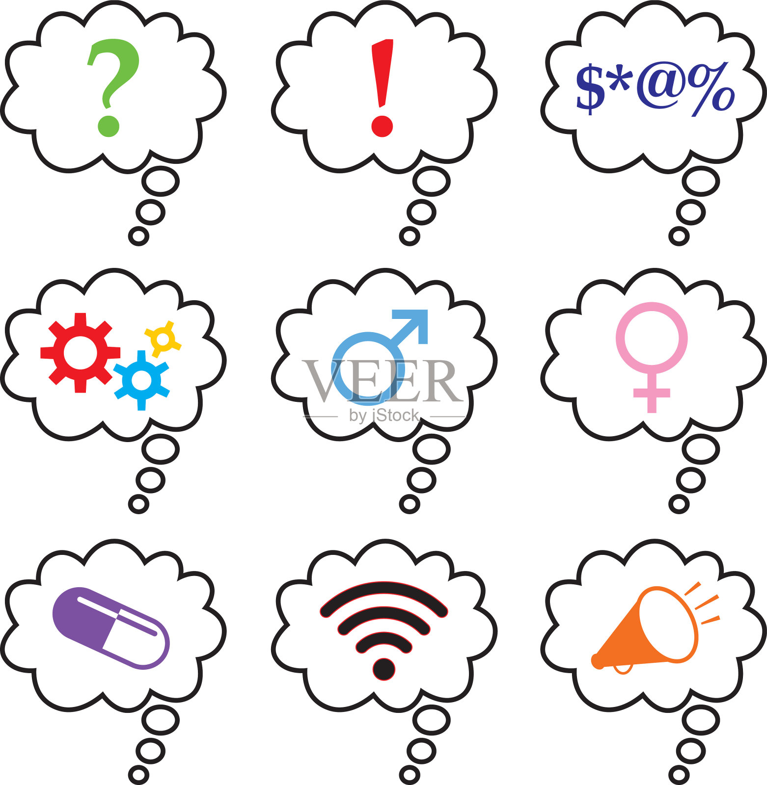 象征认为泡沫插画图片素材