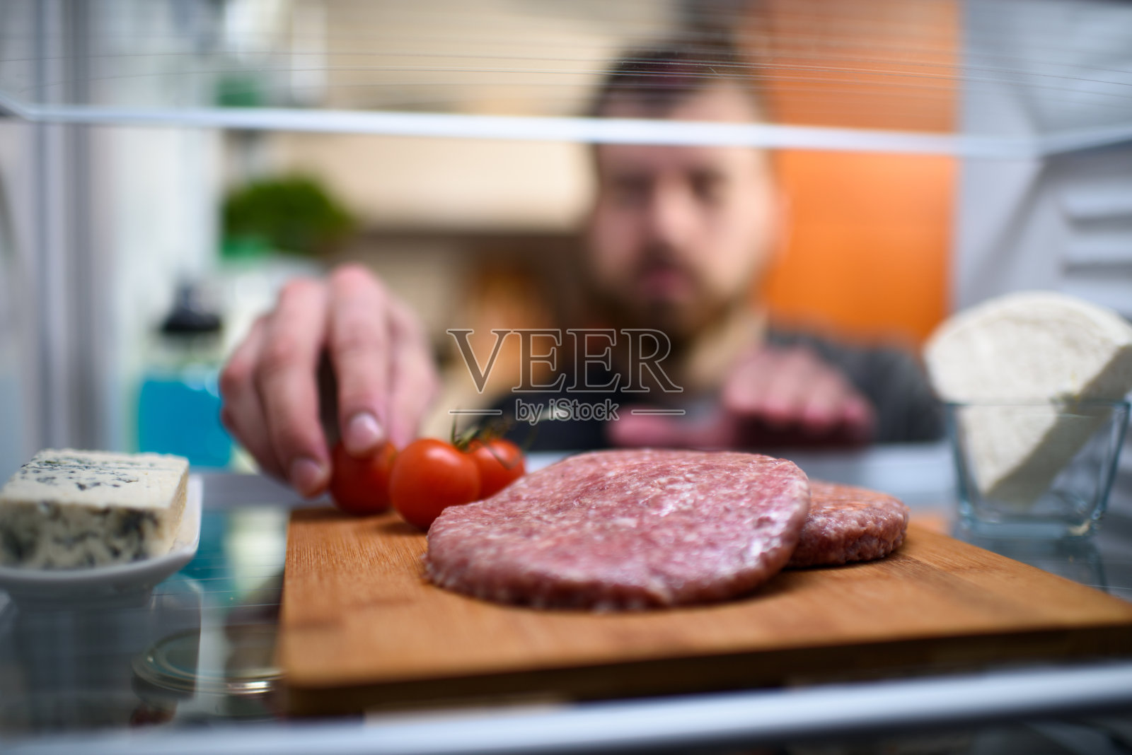 冰箱里的食物照片摄影图片