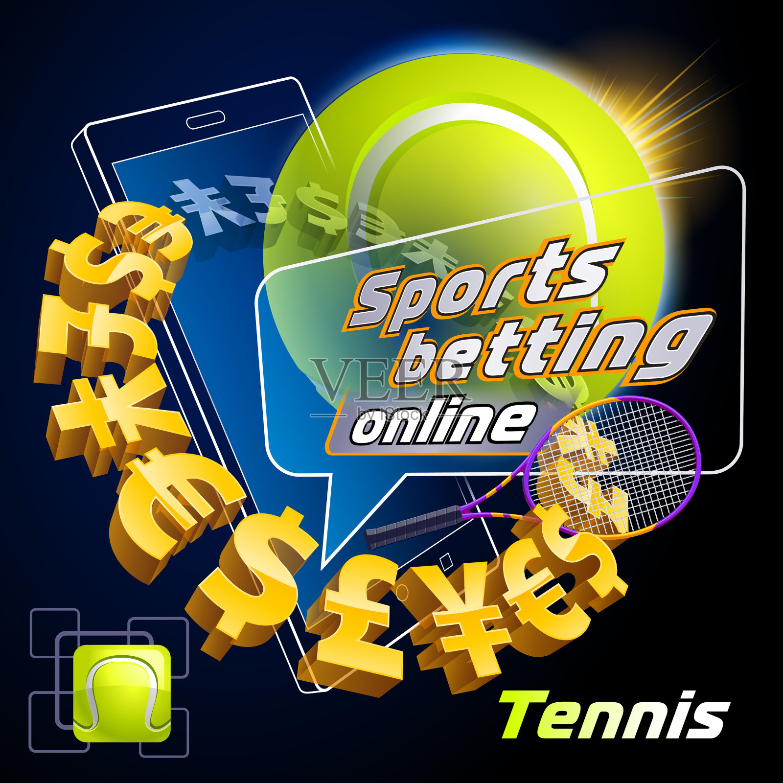 体育博彩网球插画图片素材