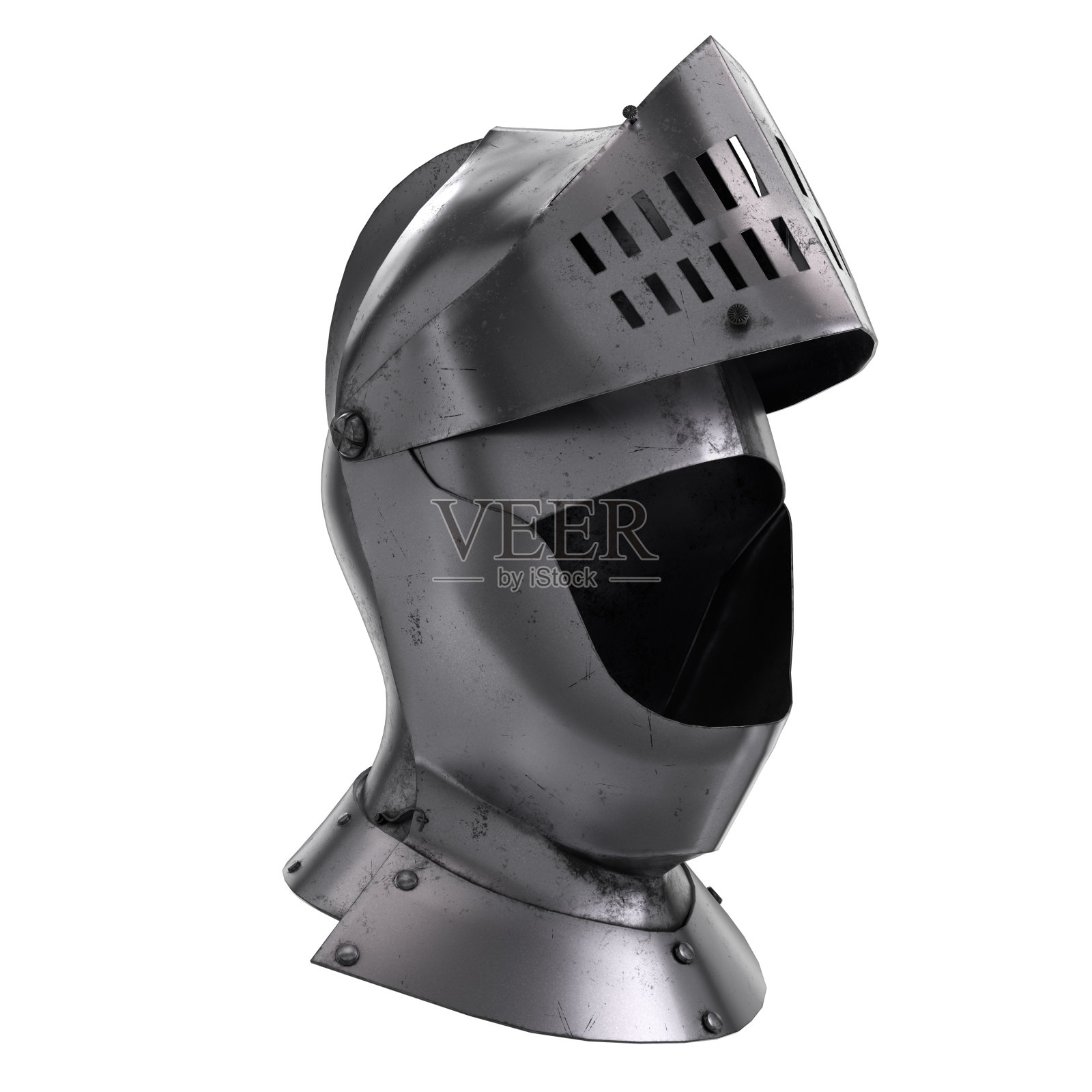 中世纪盔甲骑士的头盔照片摄影图片