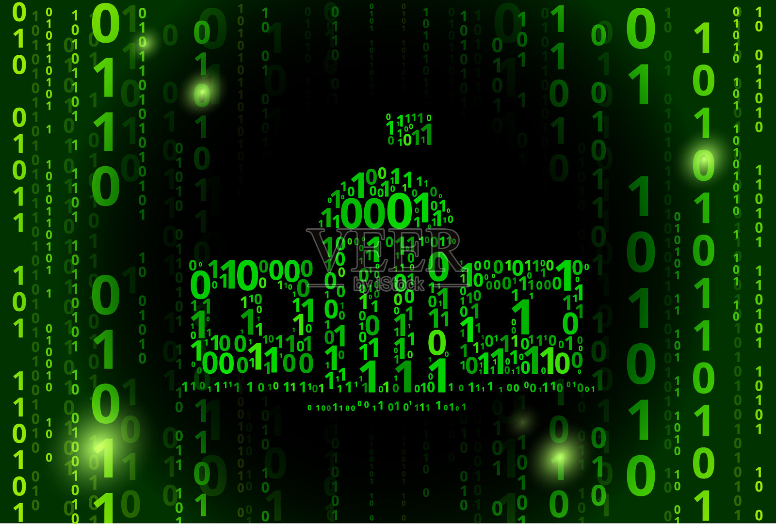 学校建筑二进制码矢量模式背景插画图片素材