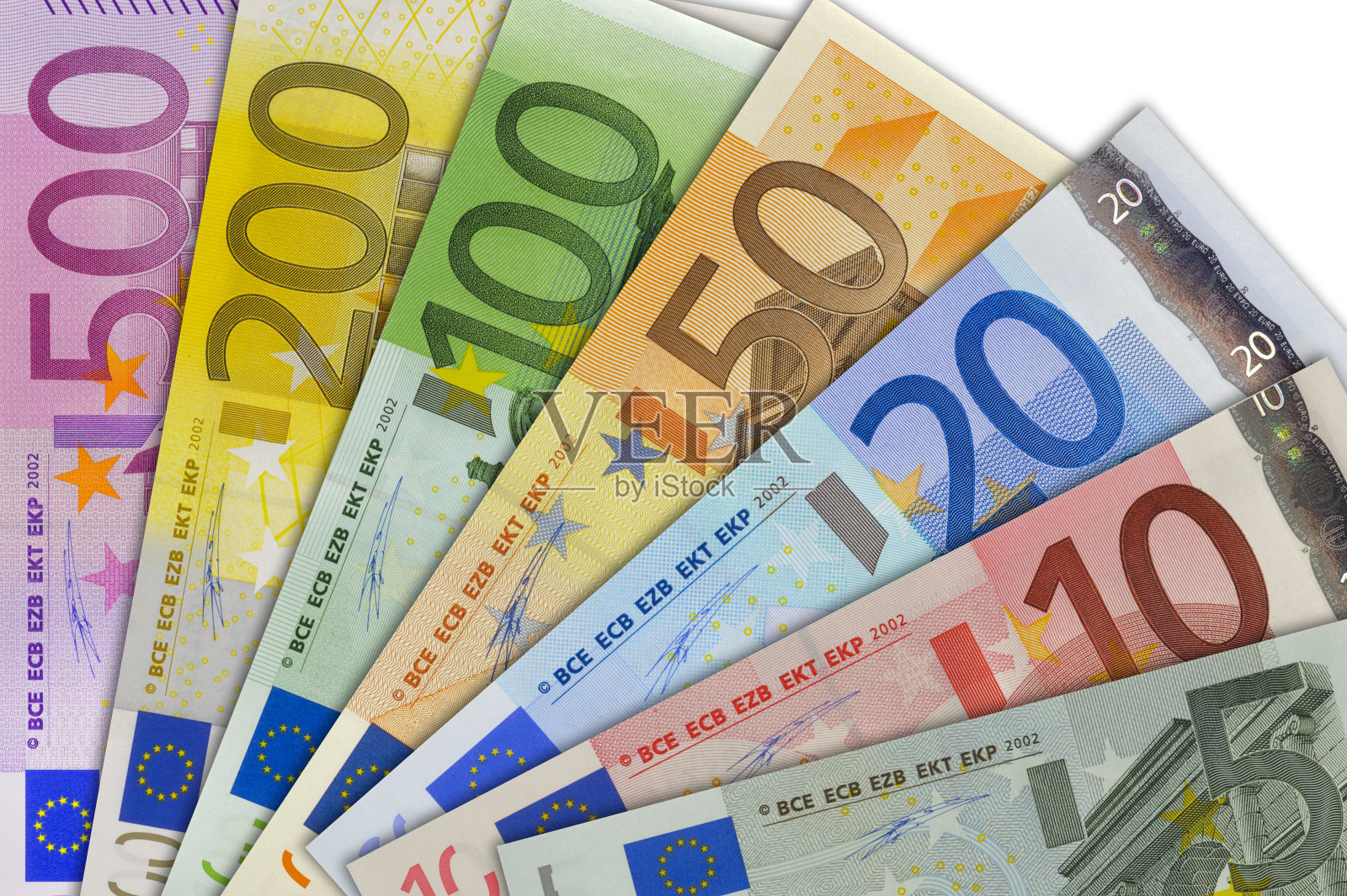 许多欧洲货币的纸币照片摄影图片