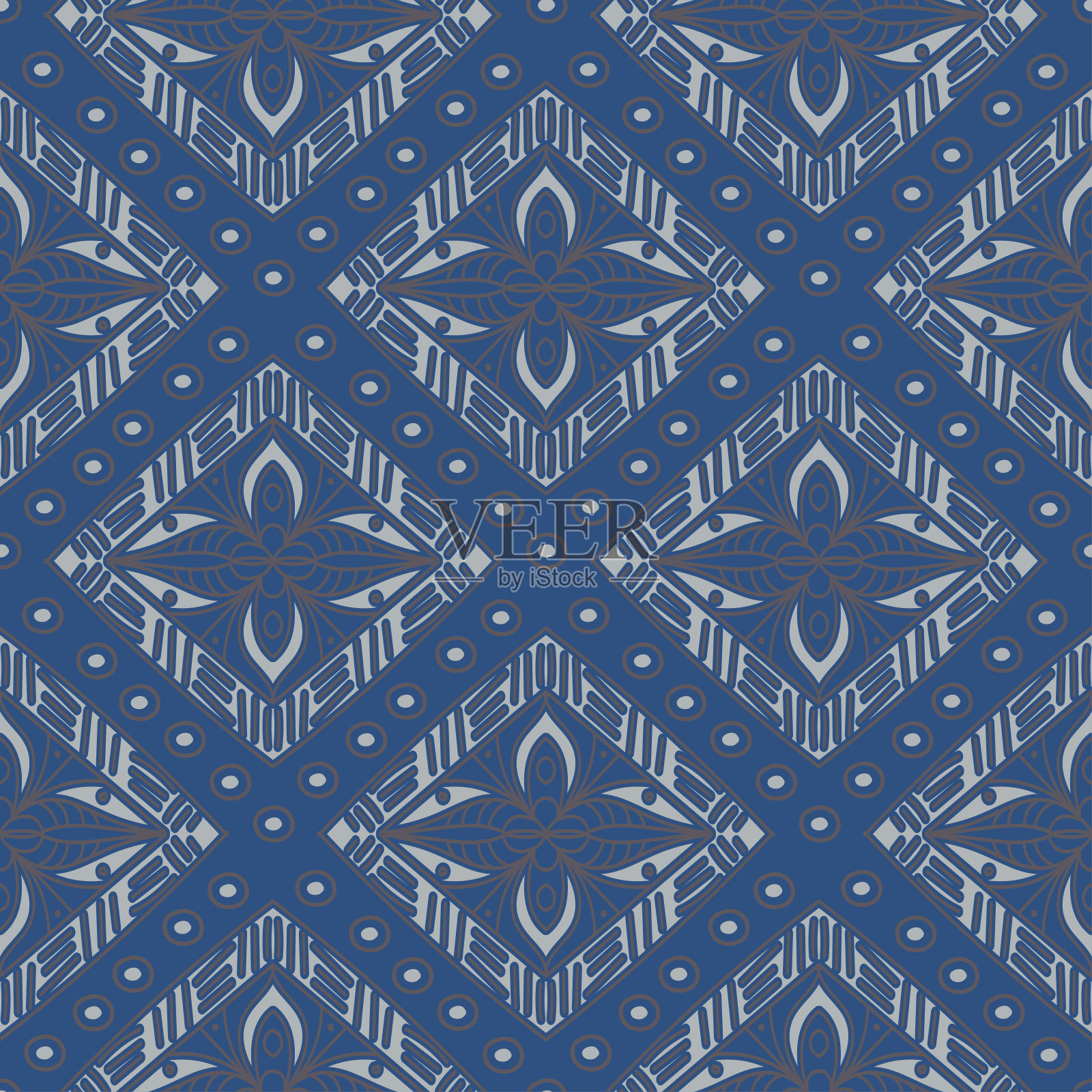 无缝的蓝色背景。与几何图案插画图片素材