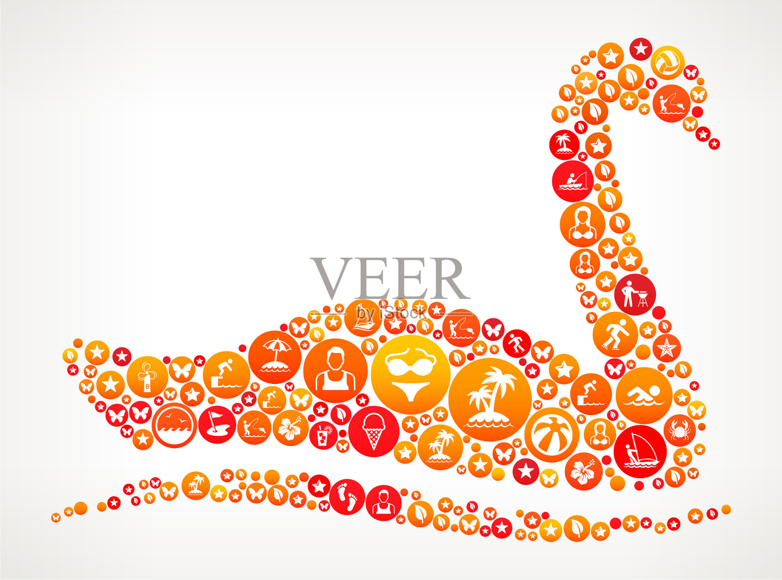 天鹅暑假乐趣插画图片素材