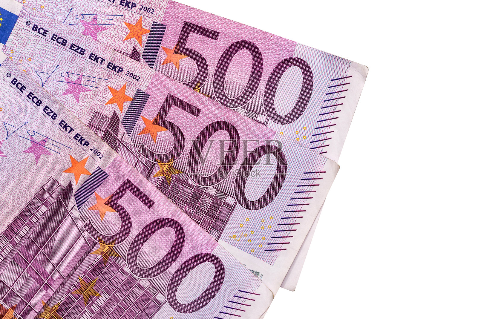 欧洲钞票孤立在白色背景上照片摄影图片