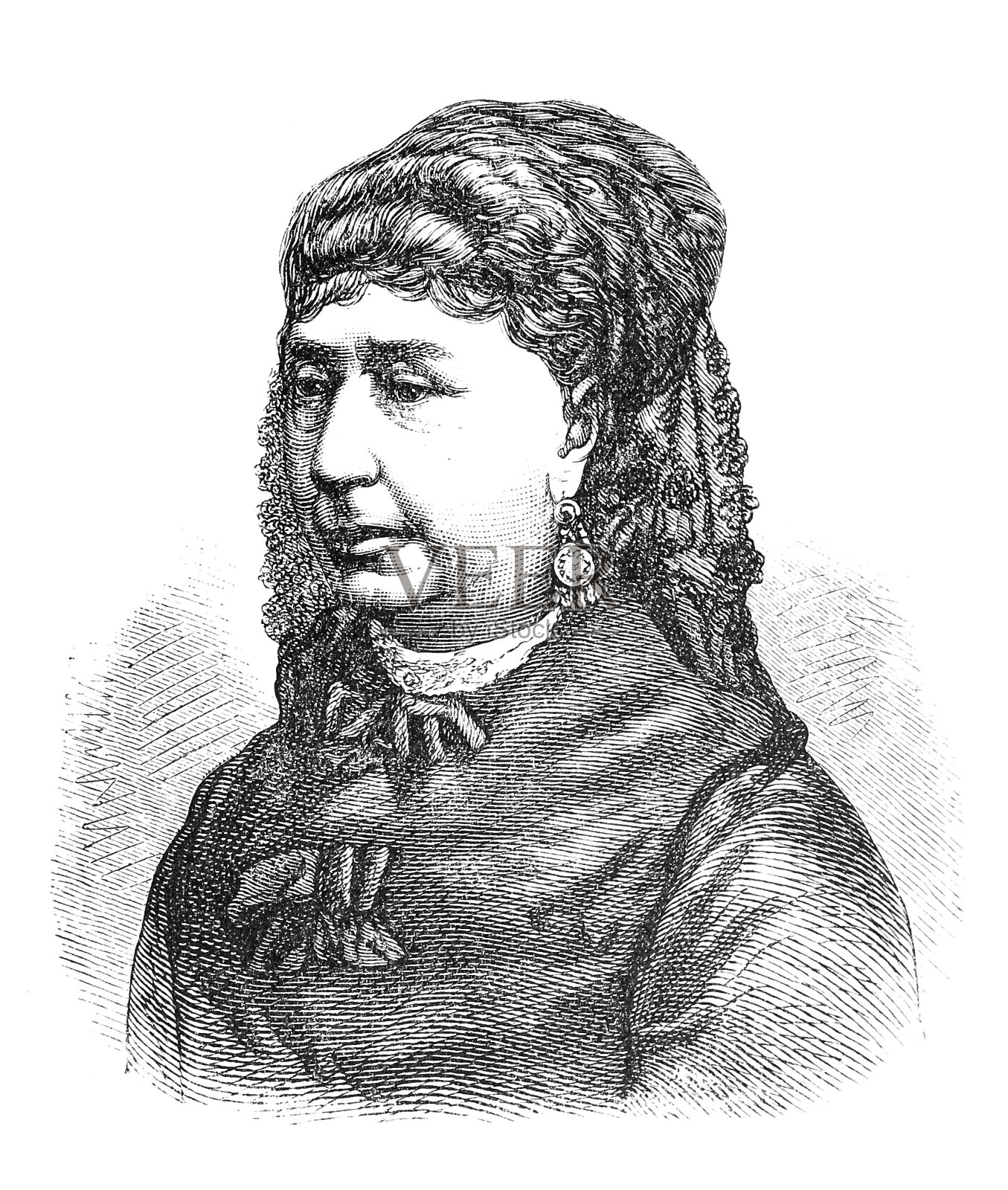 Amantine Lucile Aurore Dupin(1804年7月1日- 1876年6月8日)，法国著名小说家、回忆录作家。插画图片素材