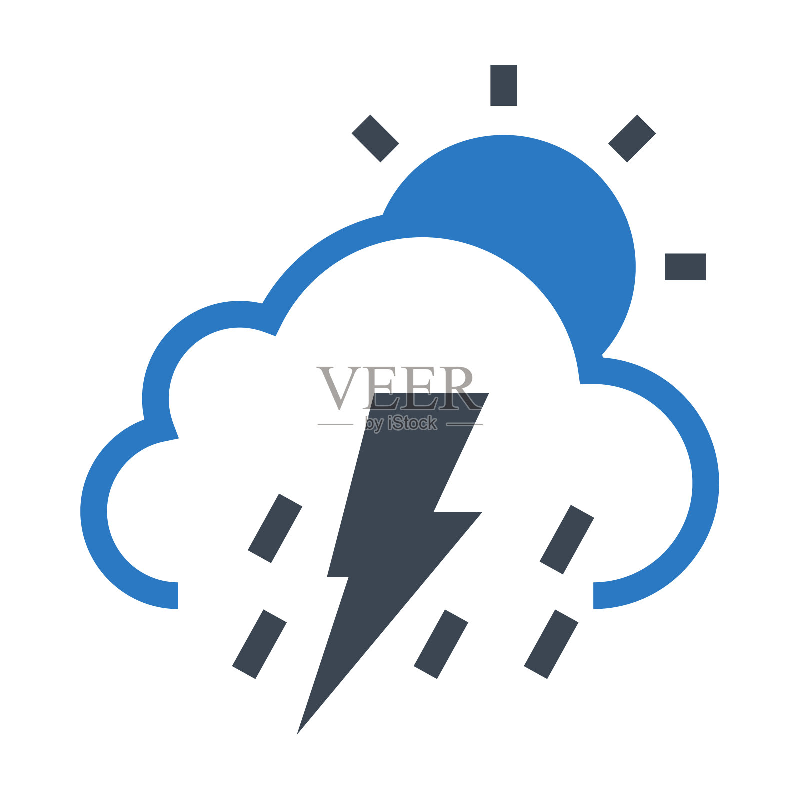 雨闪插画图片素材