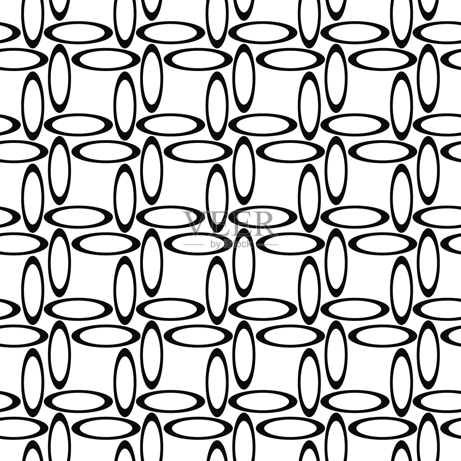 黑白无缝椭圆图案