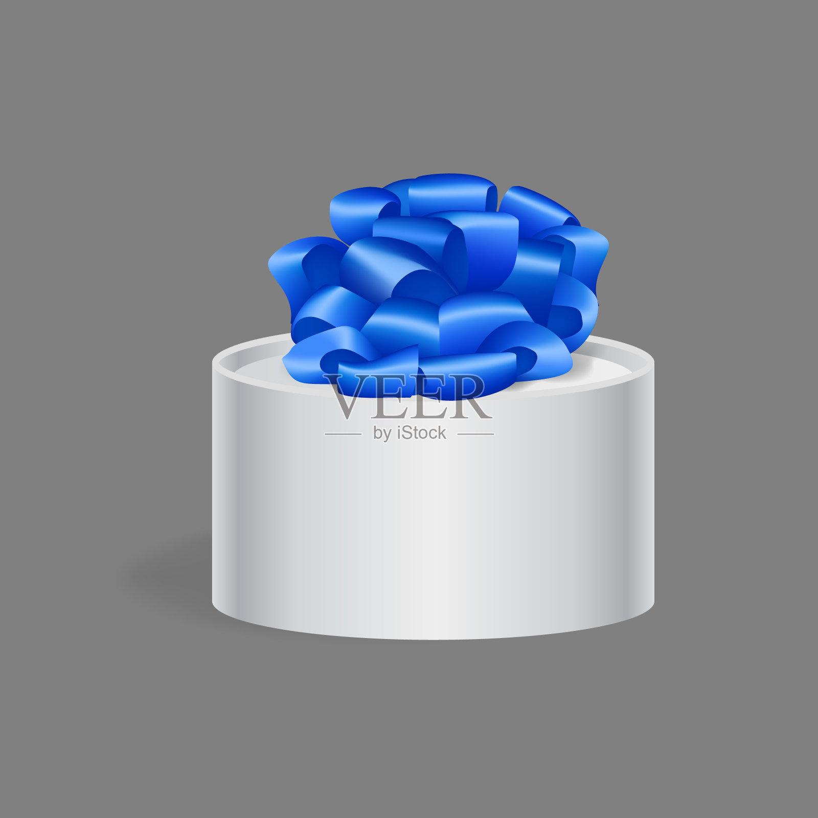 逼真的模板，封闭型礼品纸盒包装，盒圆形状插画图片素材