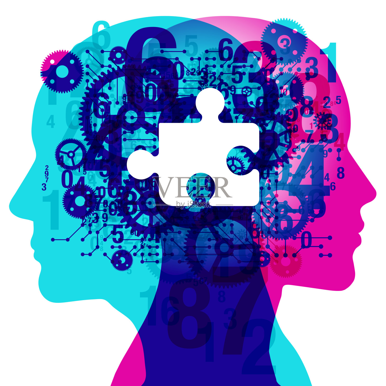 失去了思考插画图片素材