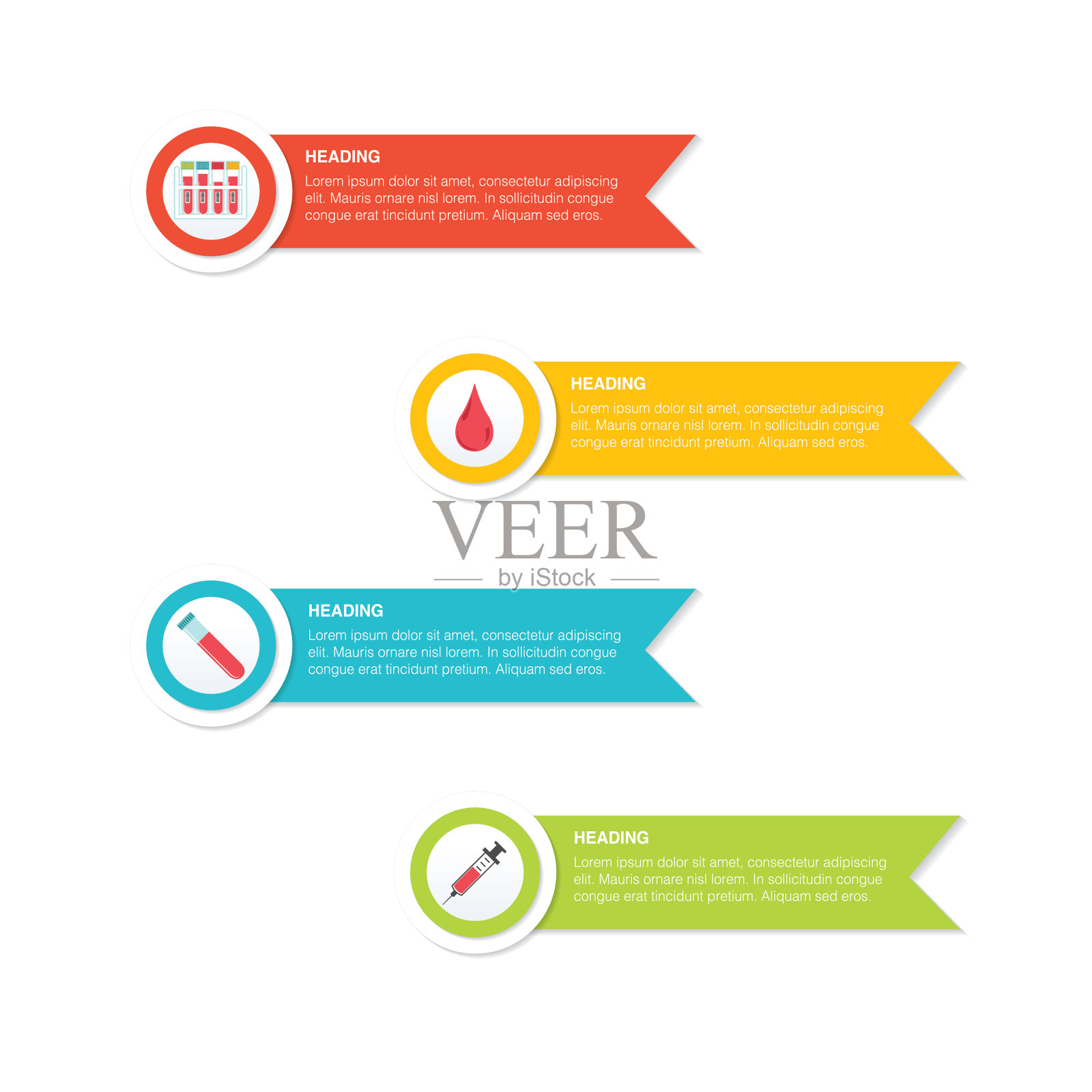 医疗保健图标在平面设计风格插画图片素材