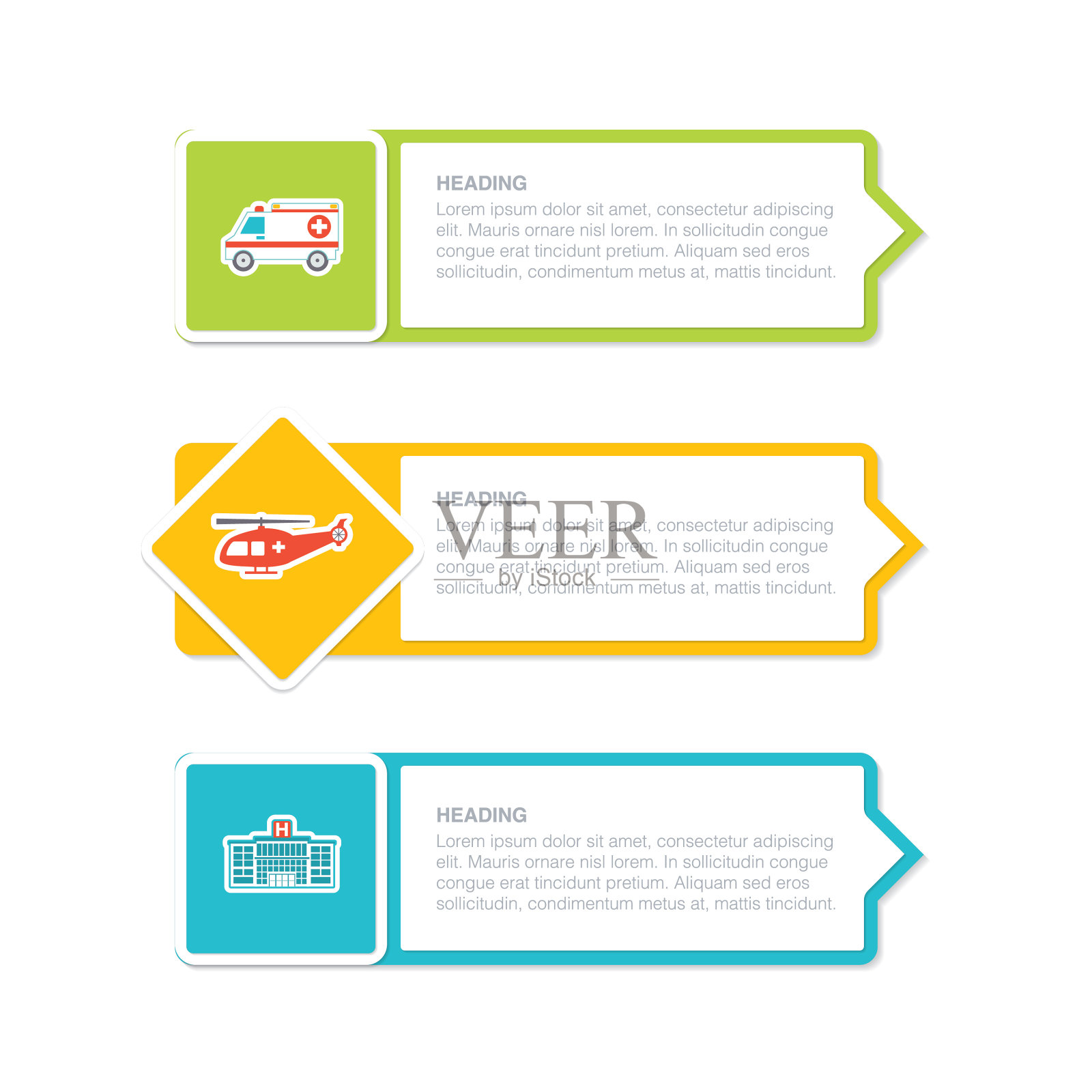 医疗保健图标在平面设计风格插画图片素材