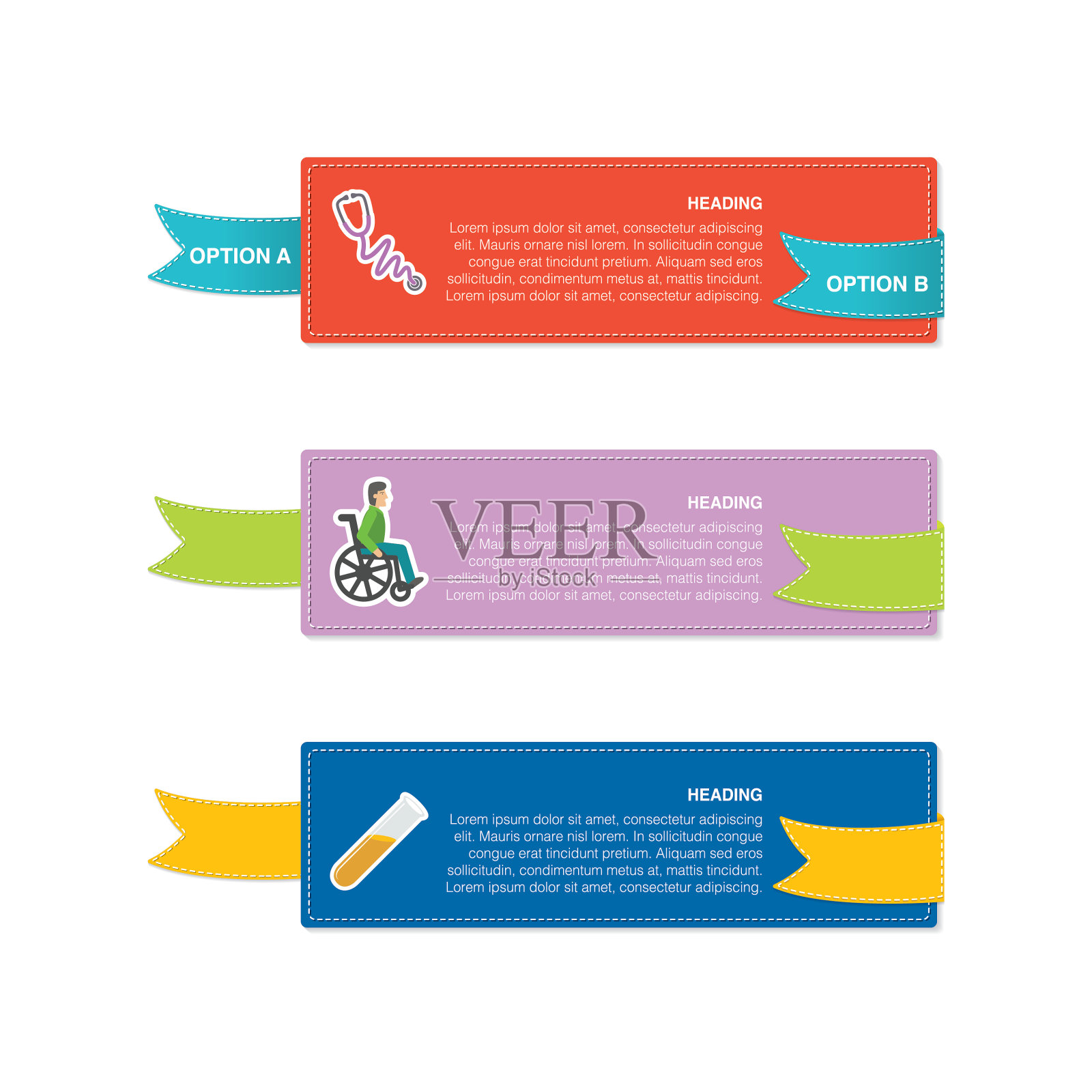 医疗保健图标在平面设计风格插画图片素材