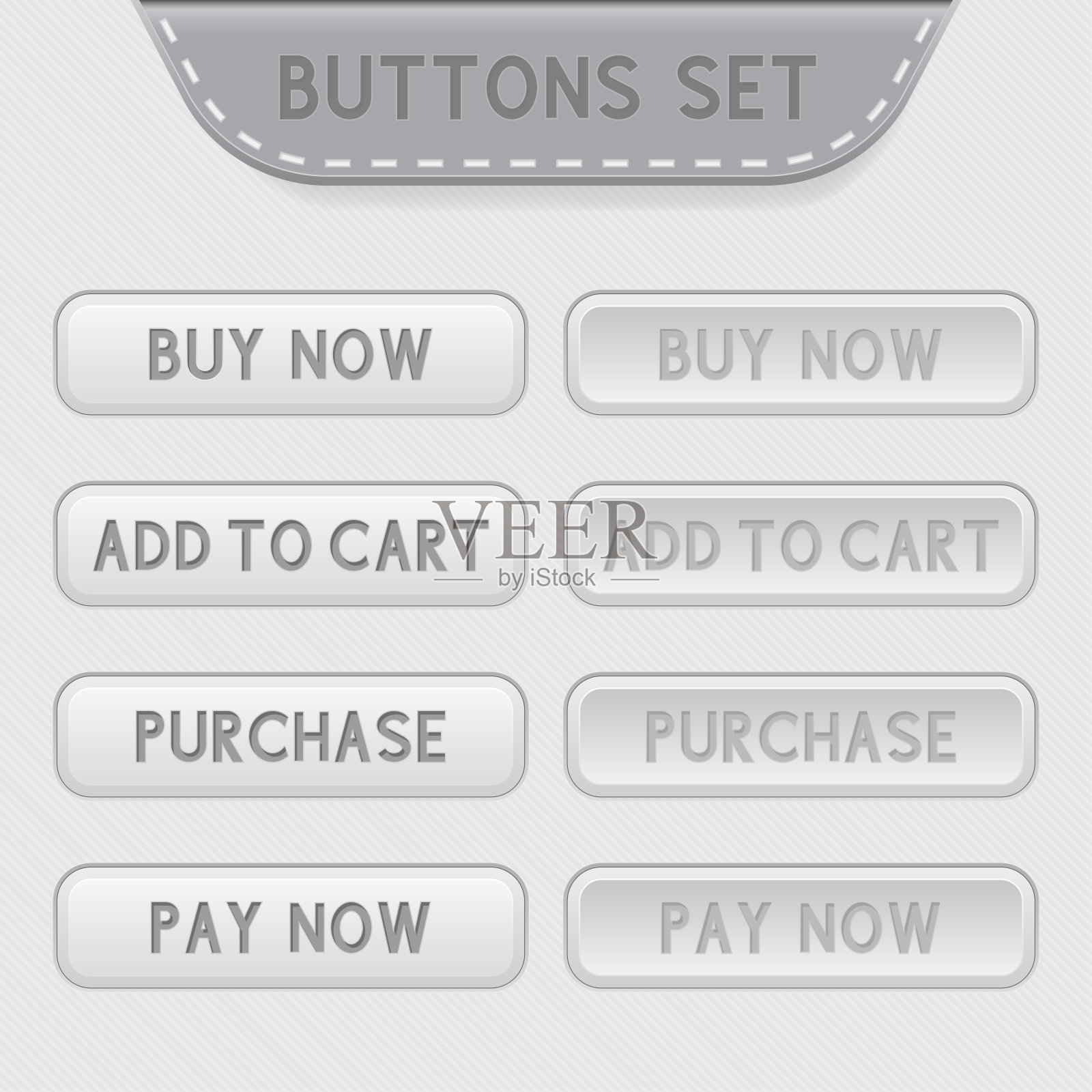 一组网页按钮。网上商店的菜单界面图标图标素材