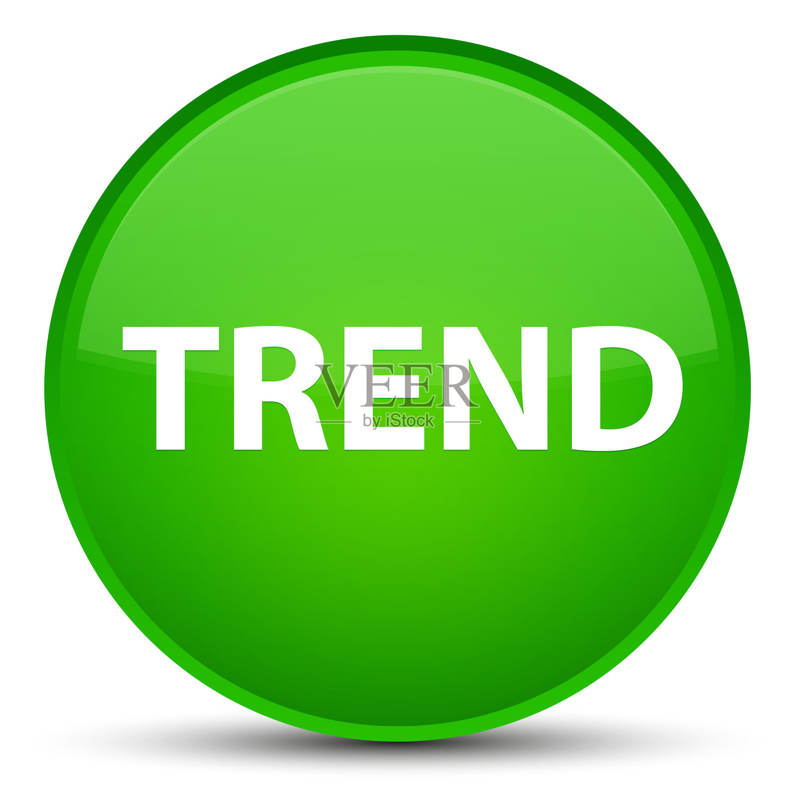 趋势特别的绿色圆形按钮插画图片素材