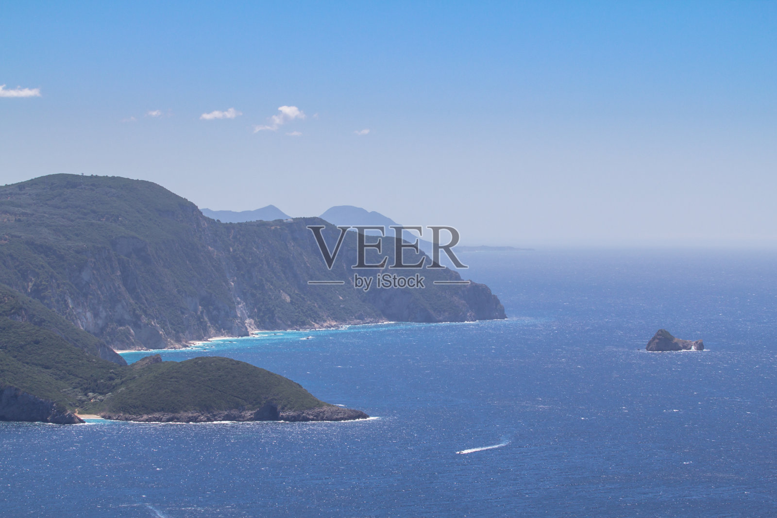 希腊科孚岛西海岸照片摄影图片