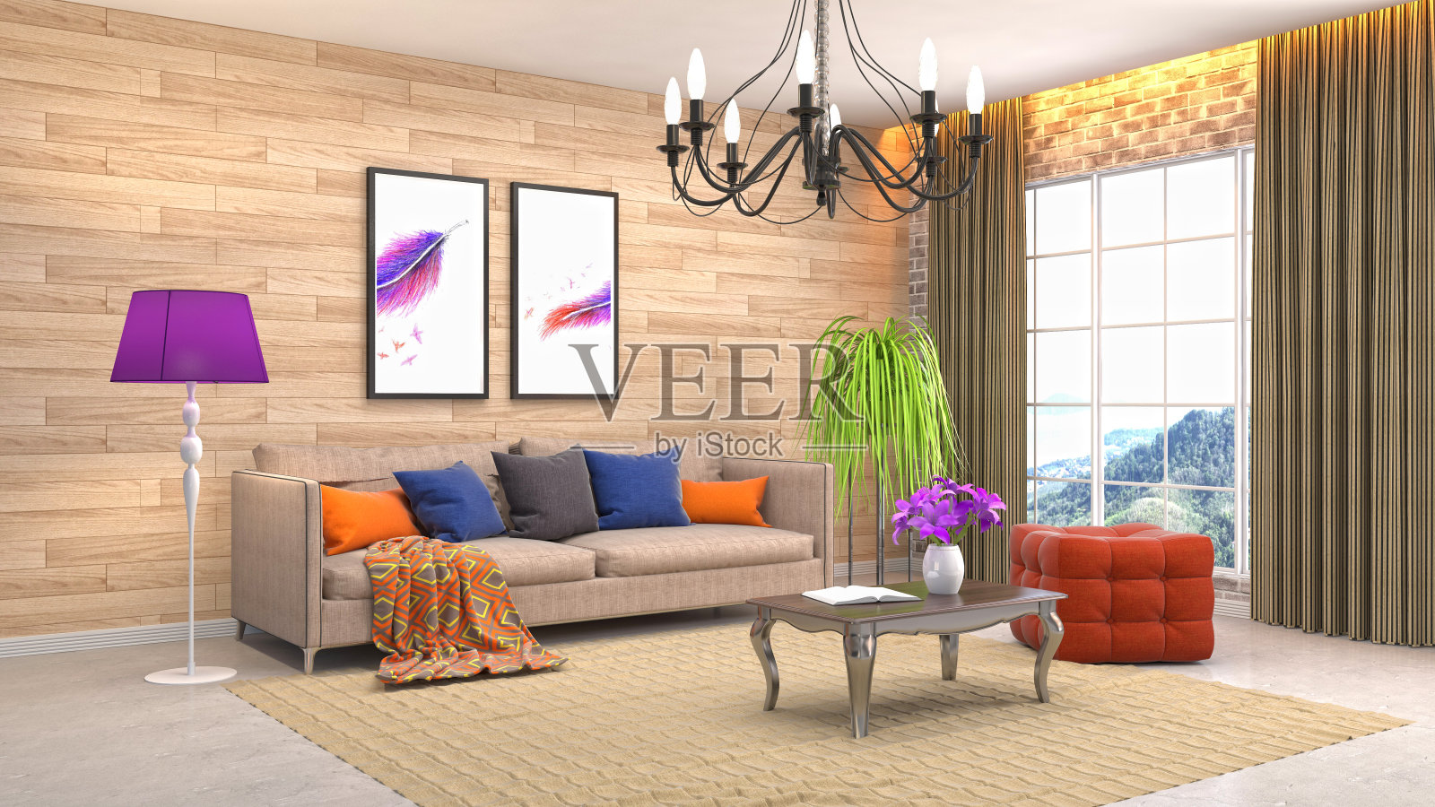 室内客厅。三维演示照片摄影图片