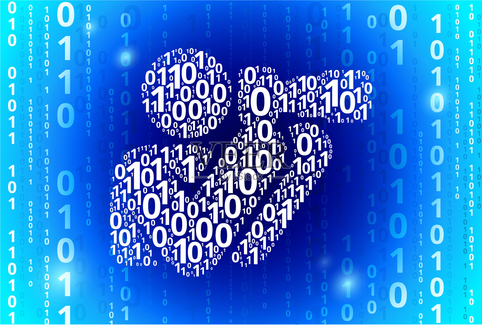 男子拍摄照片二进制代码蓝色矢量模式背景插画图片素材