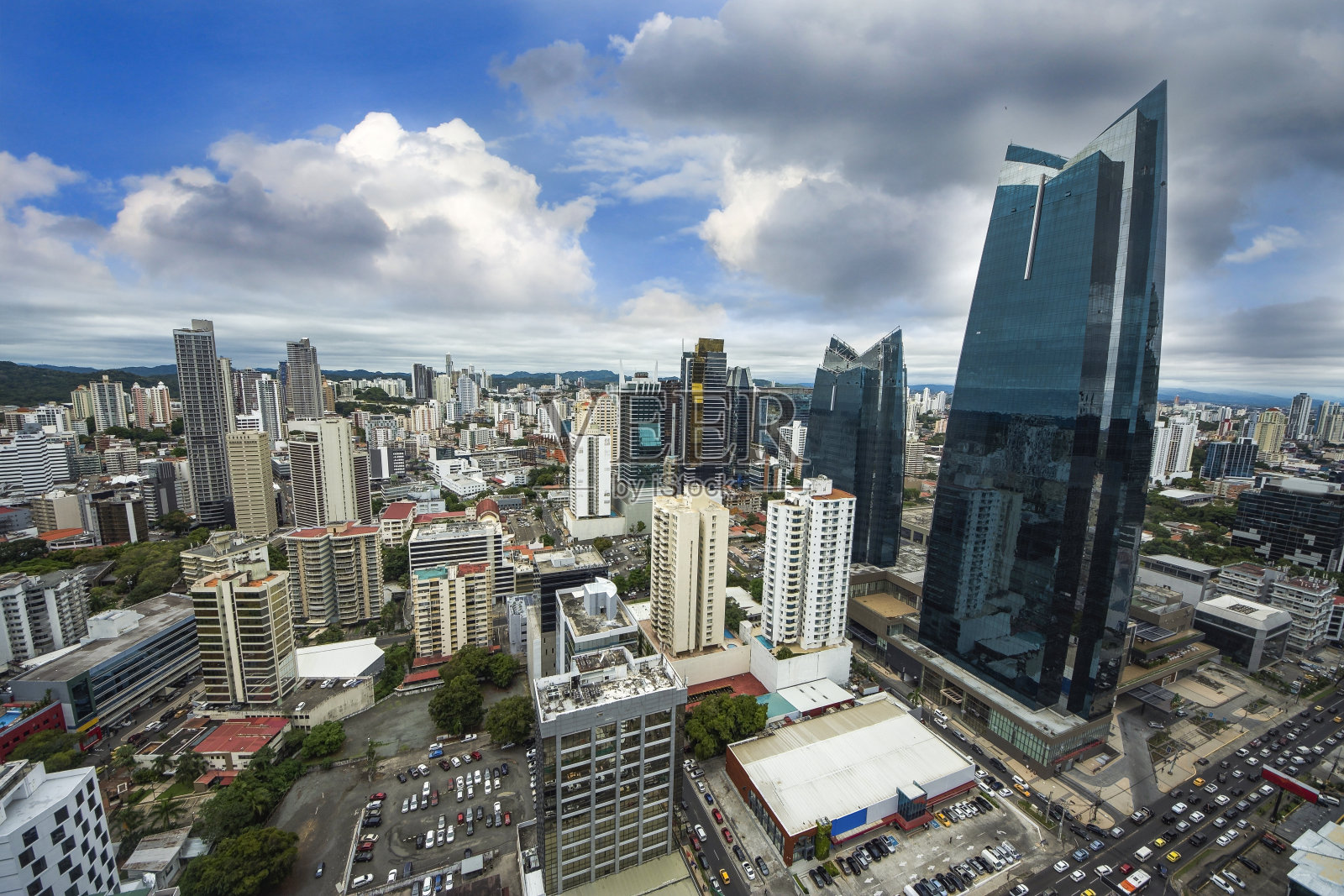 巴拿马城市天际线-现代城市天际线-摩天大楼建筑全景-照片摄影图片