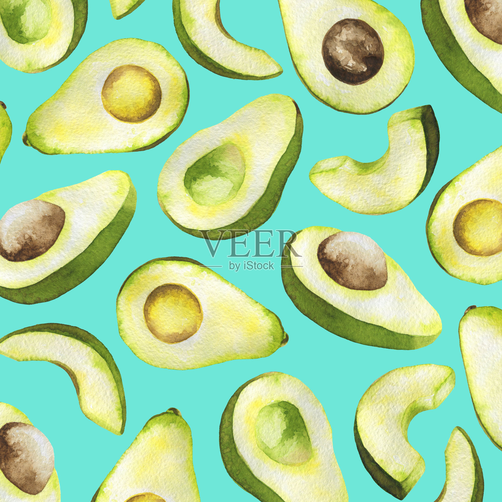 背景和鳄梨。热带水果鳄梨插画图片素材