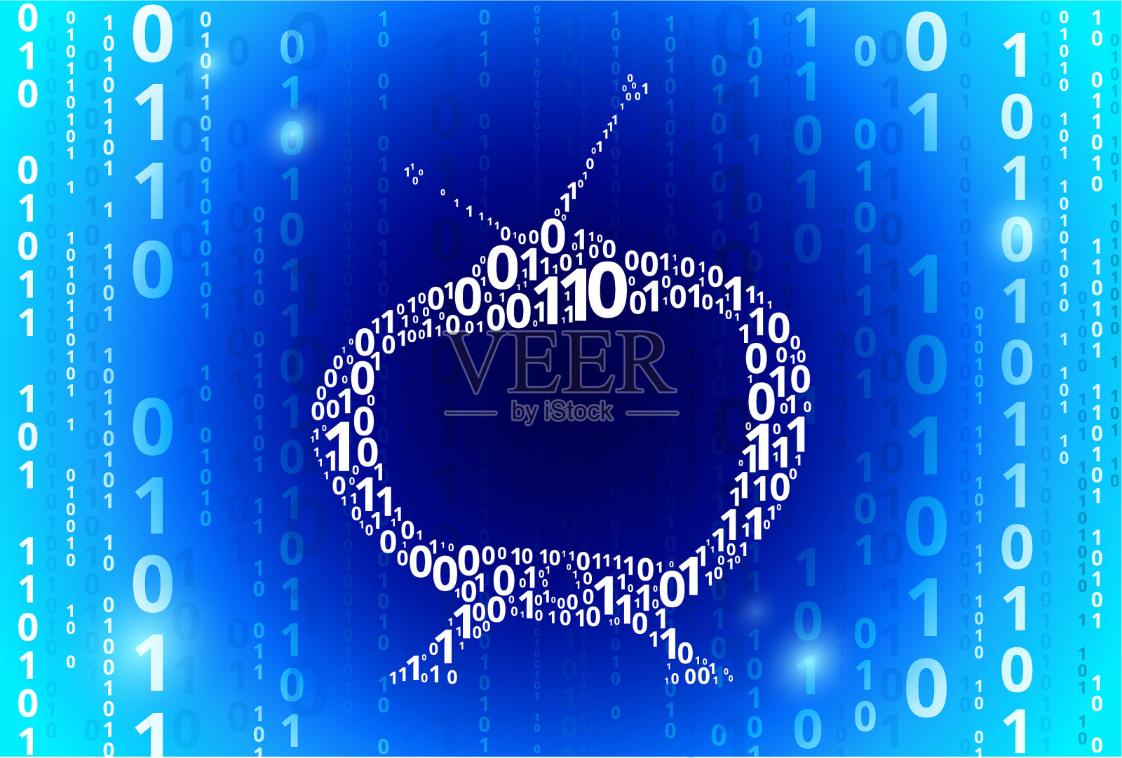 电视二进制码蓝色矢量模式背景插画图片素材