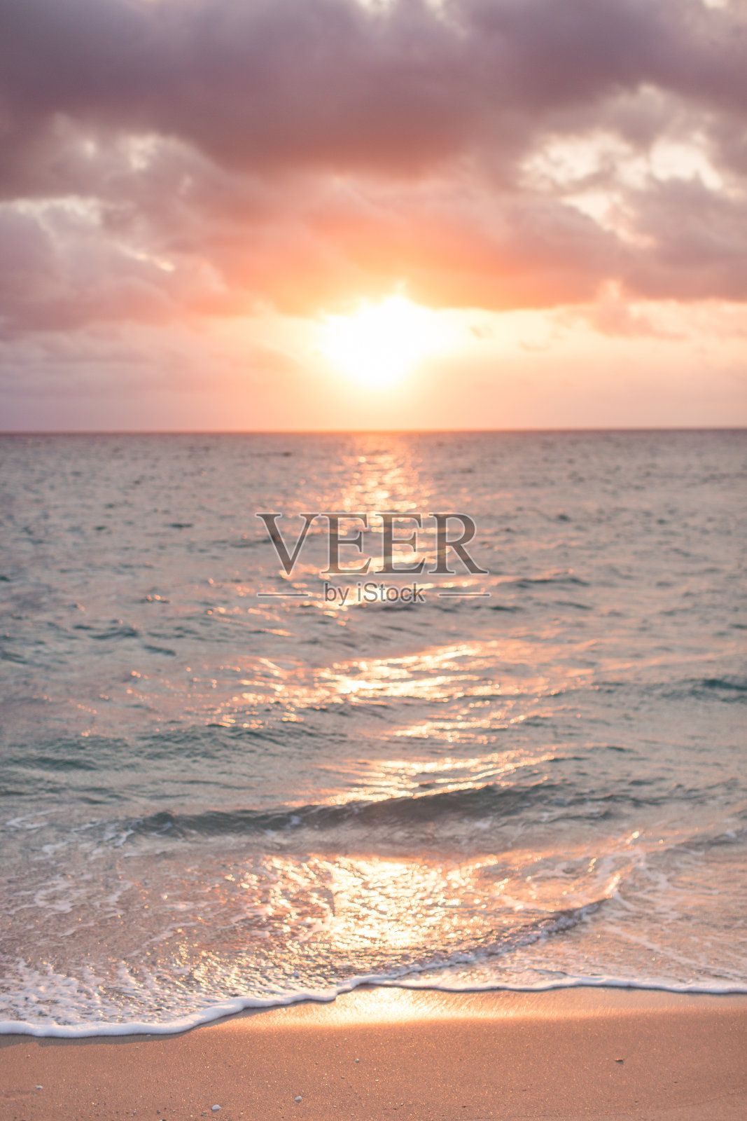 棕榈滩的日出照片摄影图片