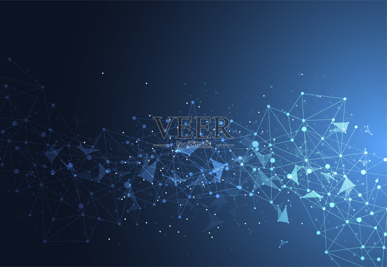 互联网连接，抽象的科技感图形设计。插画图片素材