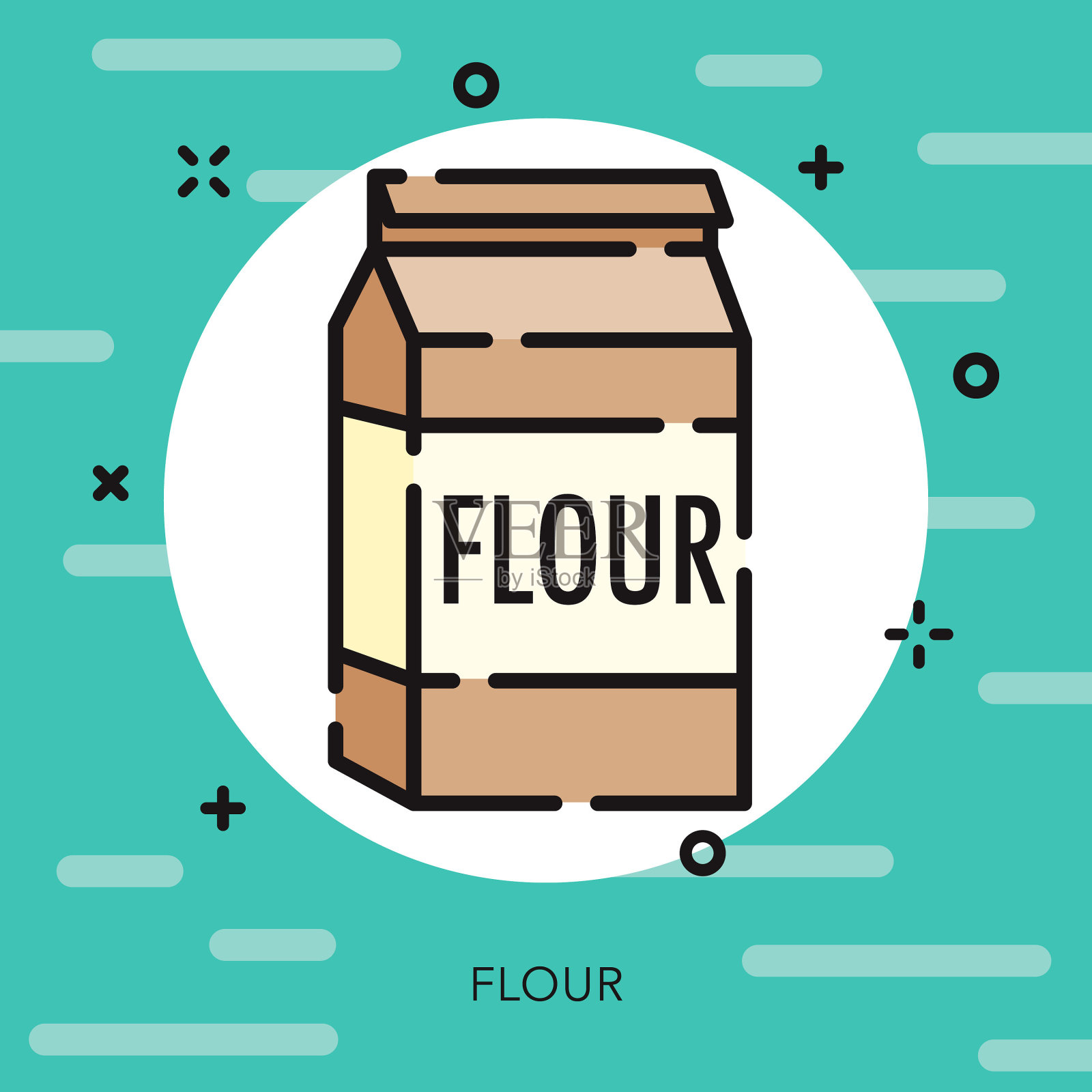 面粉打开轮廓烘焙图标插画图片素材