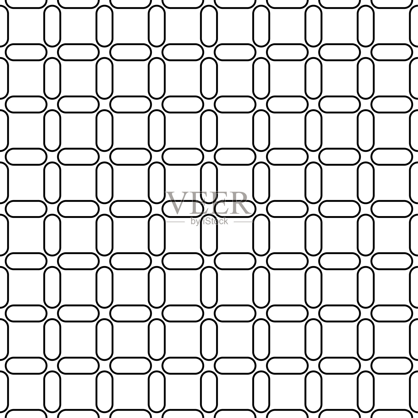 白色背景上的黑色几何装饰。无缝模式插画图片素材