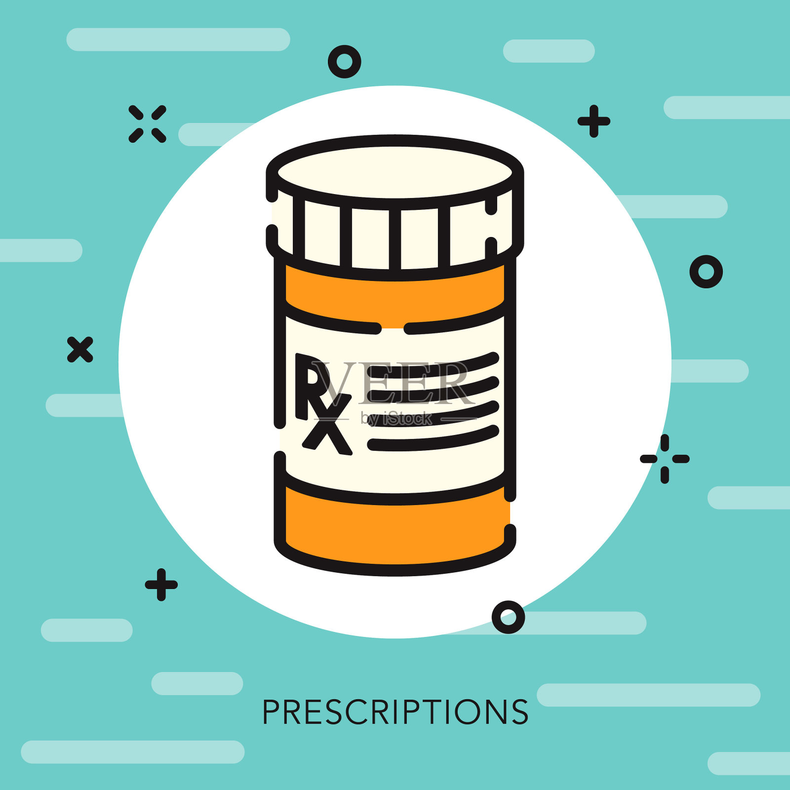 处方打开轮廓牙医图标插画图片素材