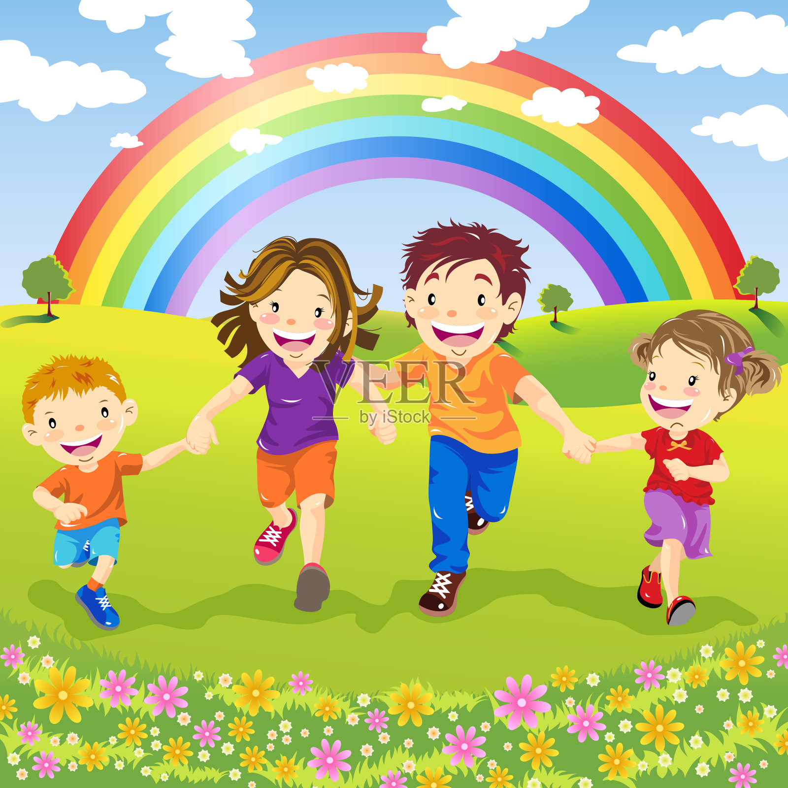 最光明的未来的家庭插画图片素材