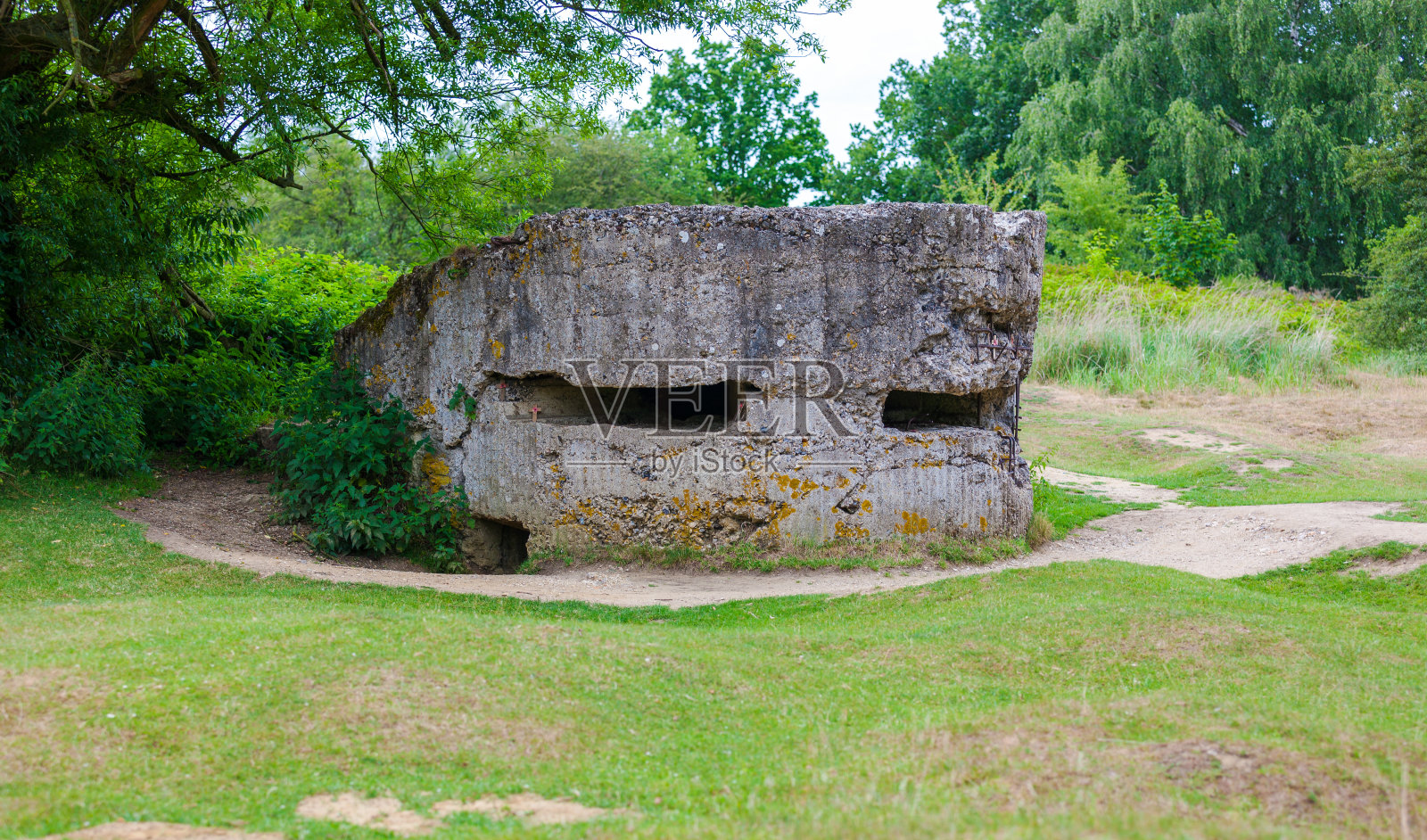 伊普尔附近西线的第一次世界大战德军碉堡照片摄影图片