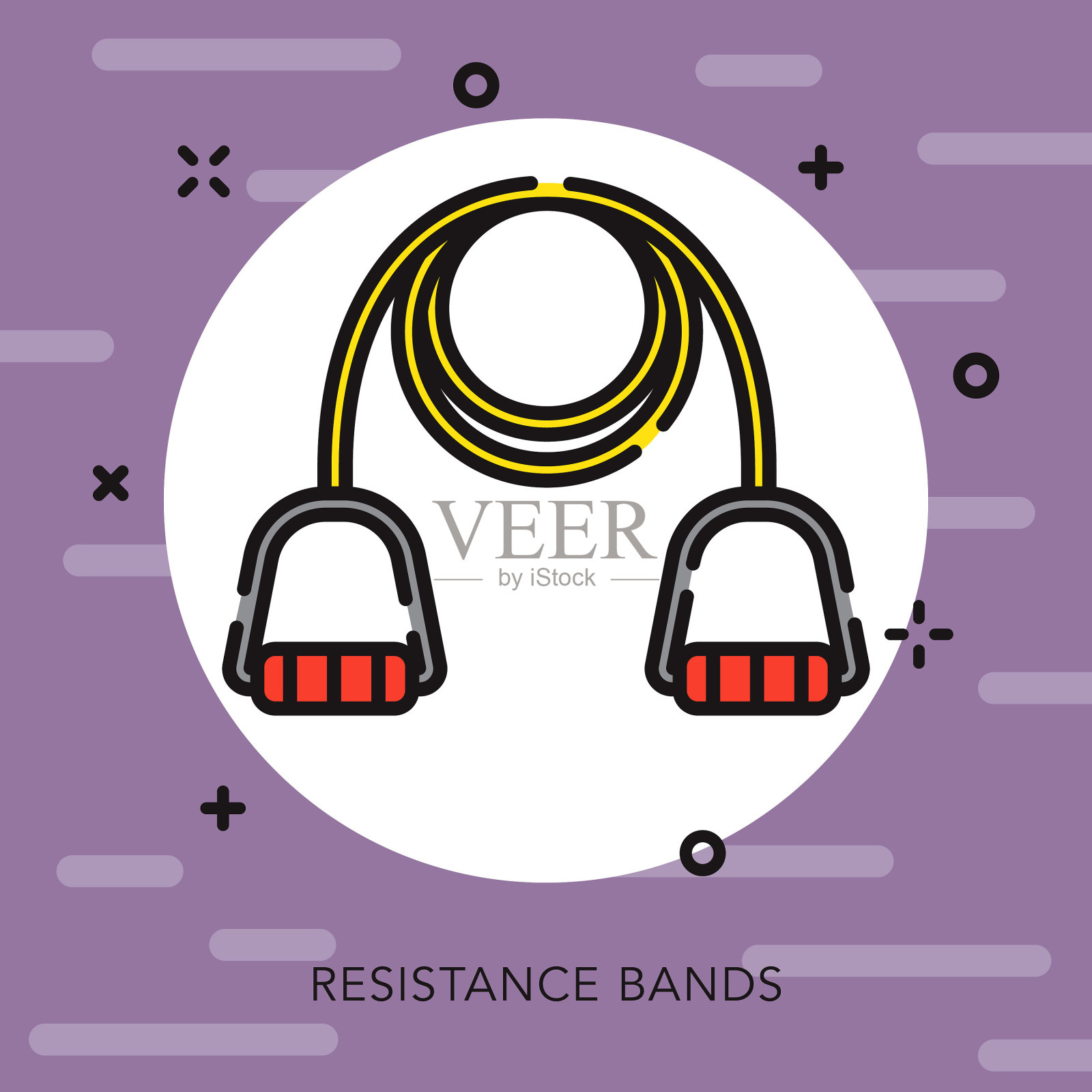 阻力带开放轮廓健身图标插画图片素材