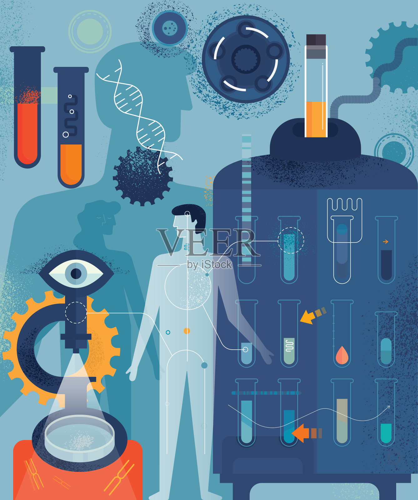 生物医学垂直概念插画图片素材