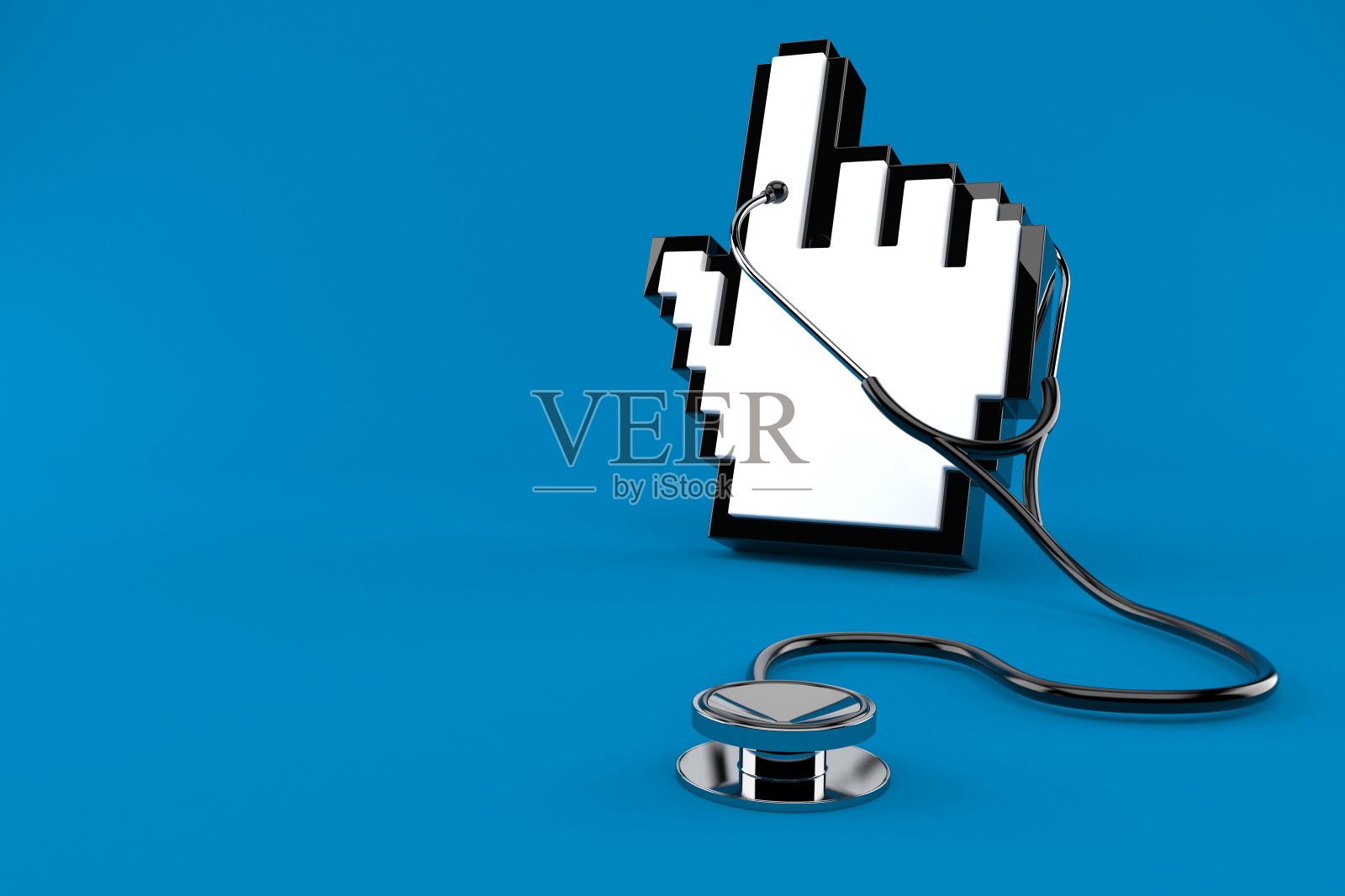 光标与听诊器照片摄影图片